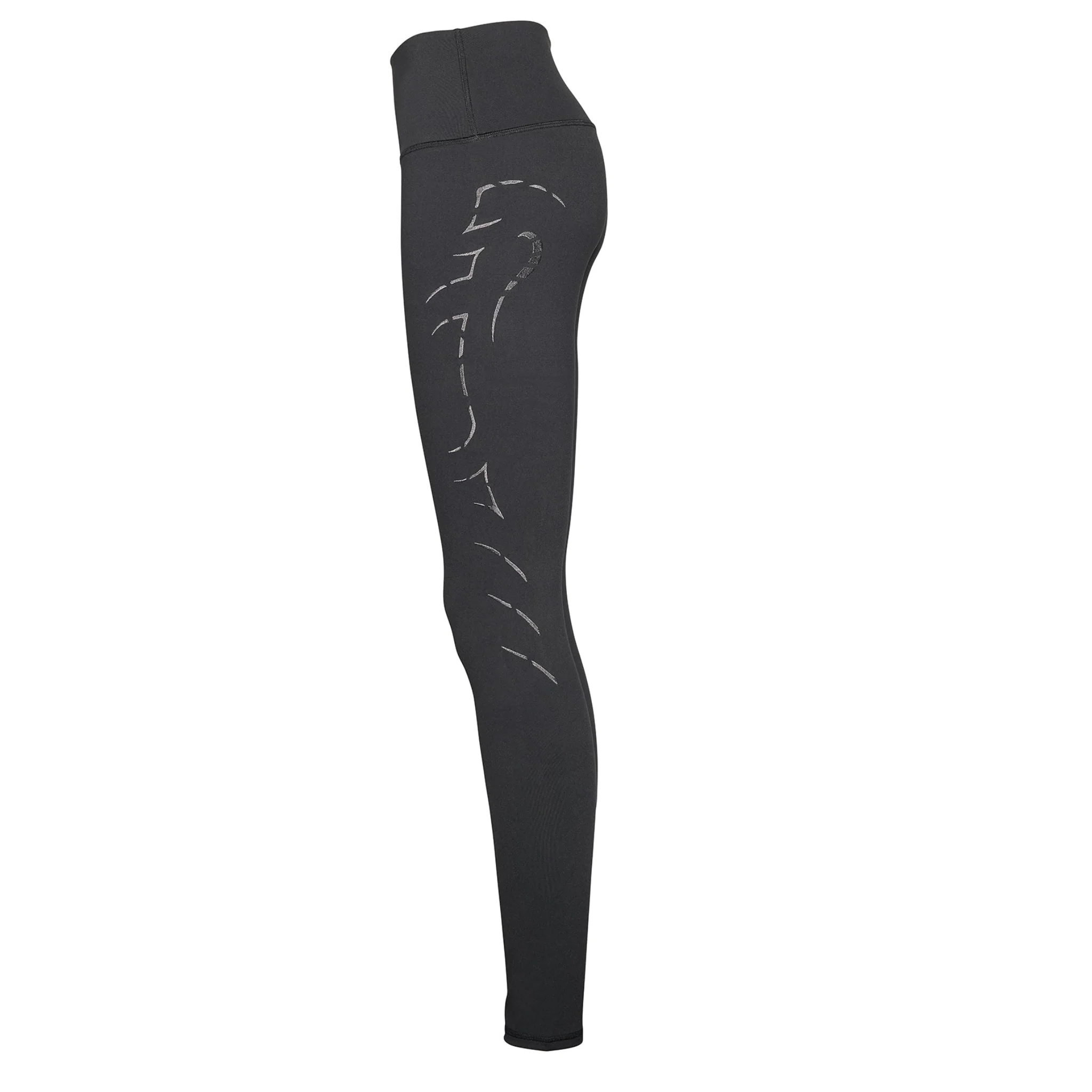 Black High-Waisted Leggings with Metallic Cobra Embroidery - Image 8