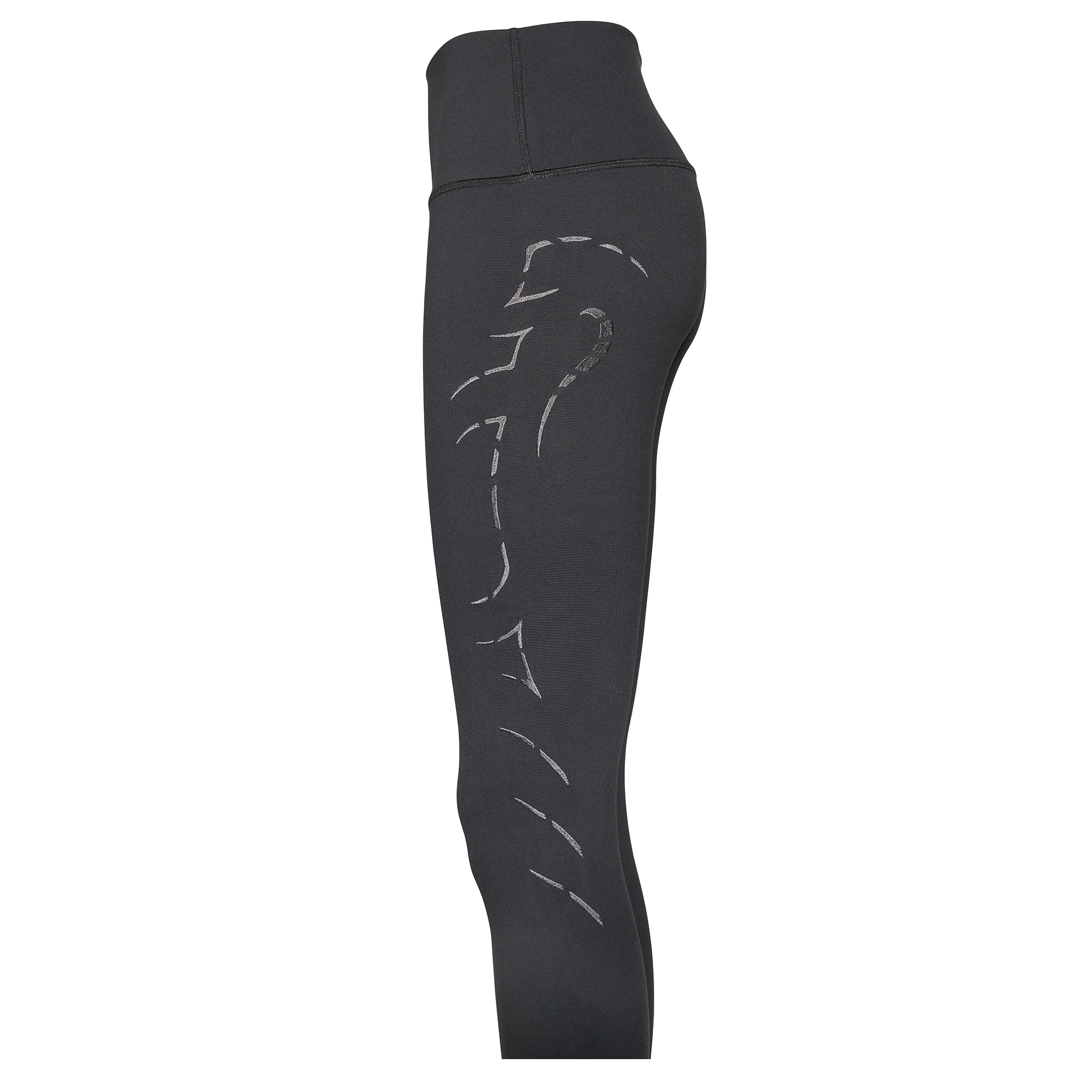 Black High-Waisted Leggings with Metallic Cobra Embroidery - Image 9