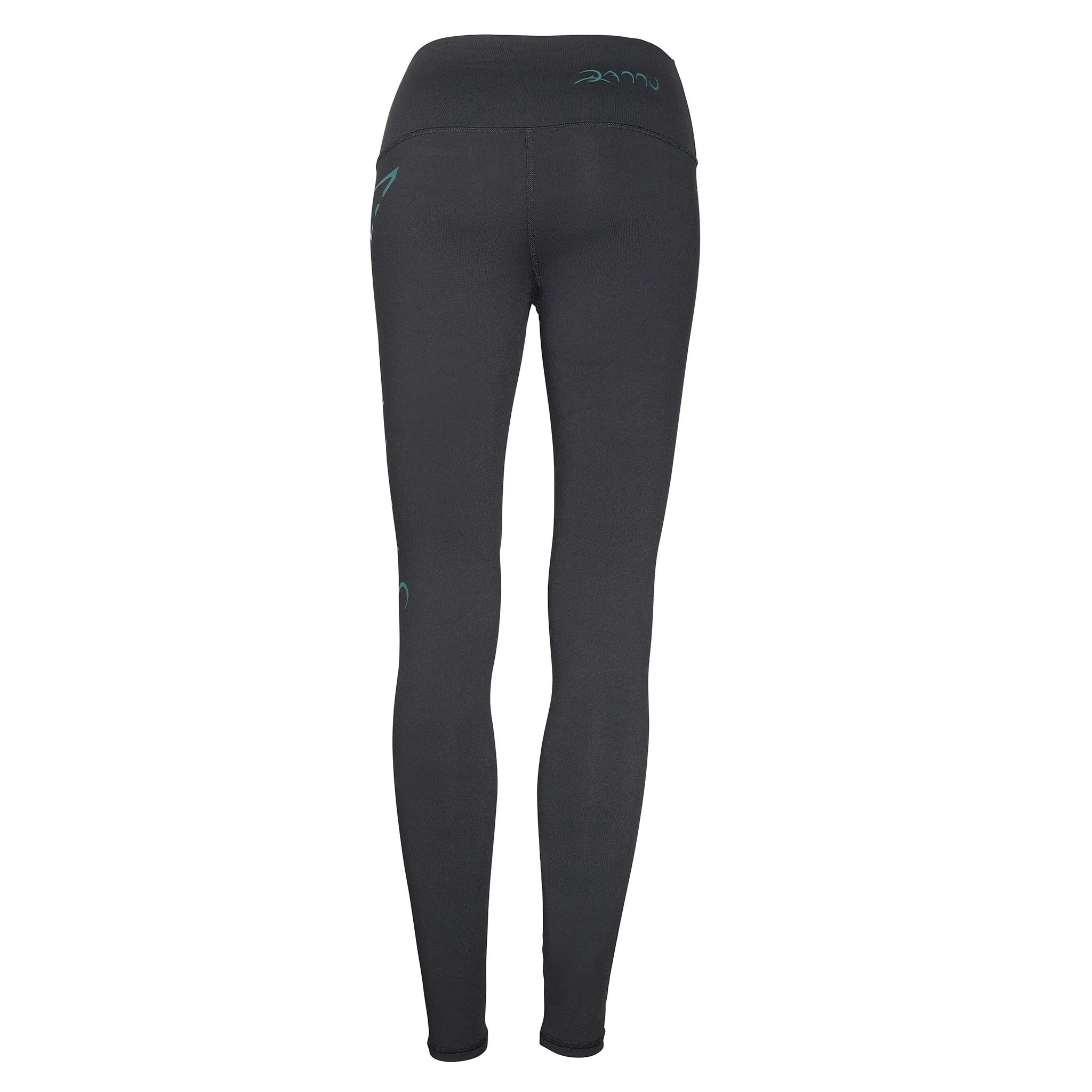 Black High-Waisted Leggings with Teal Warrior Graphic - Image 4