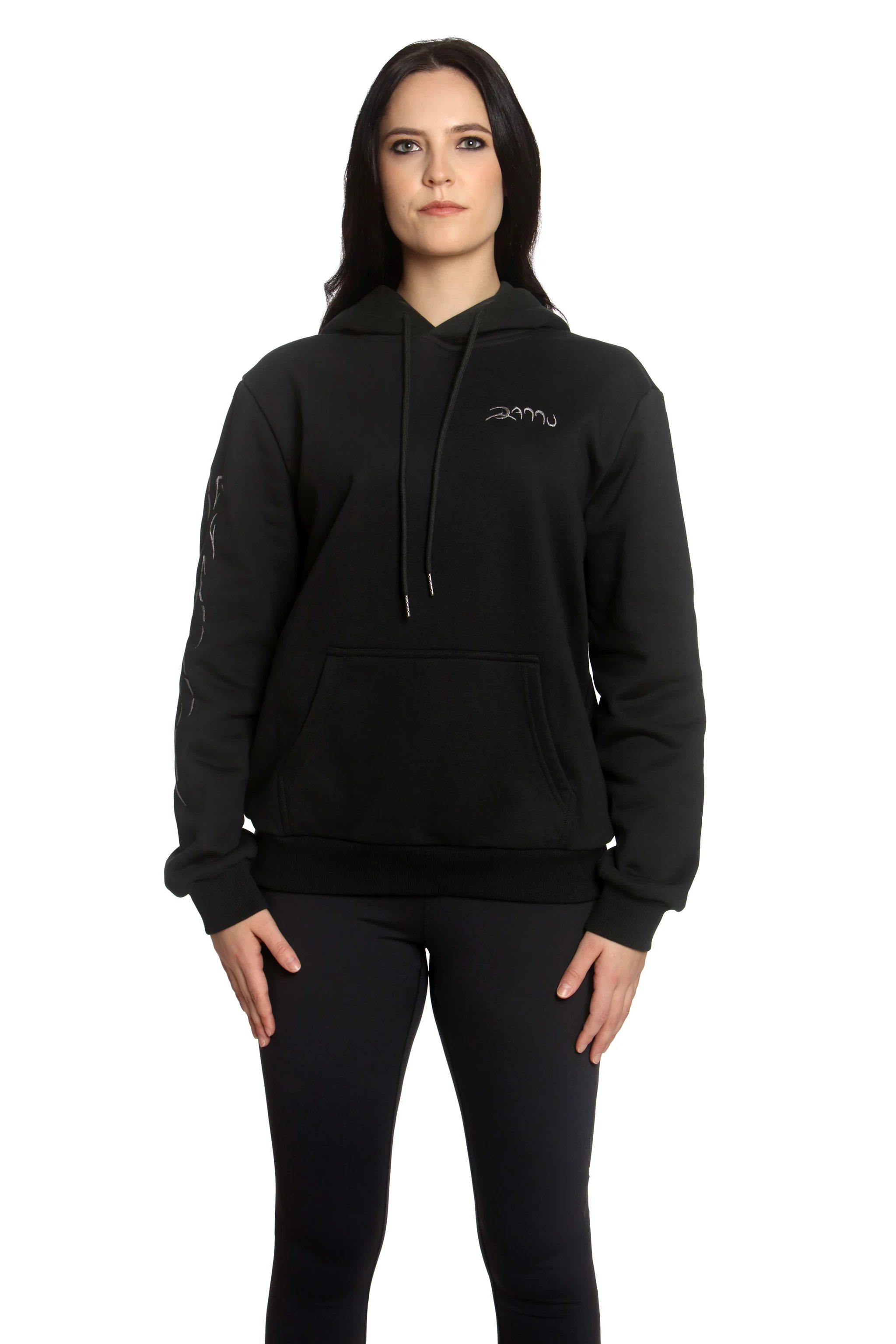 Black Oversized Hoodie with Metallic Virgo Embroidery - Image 5