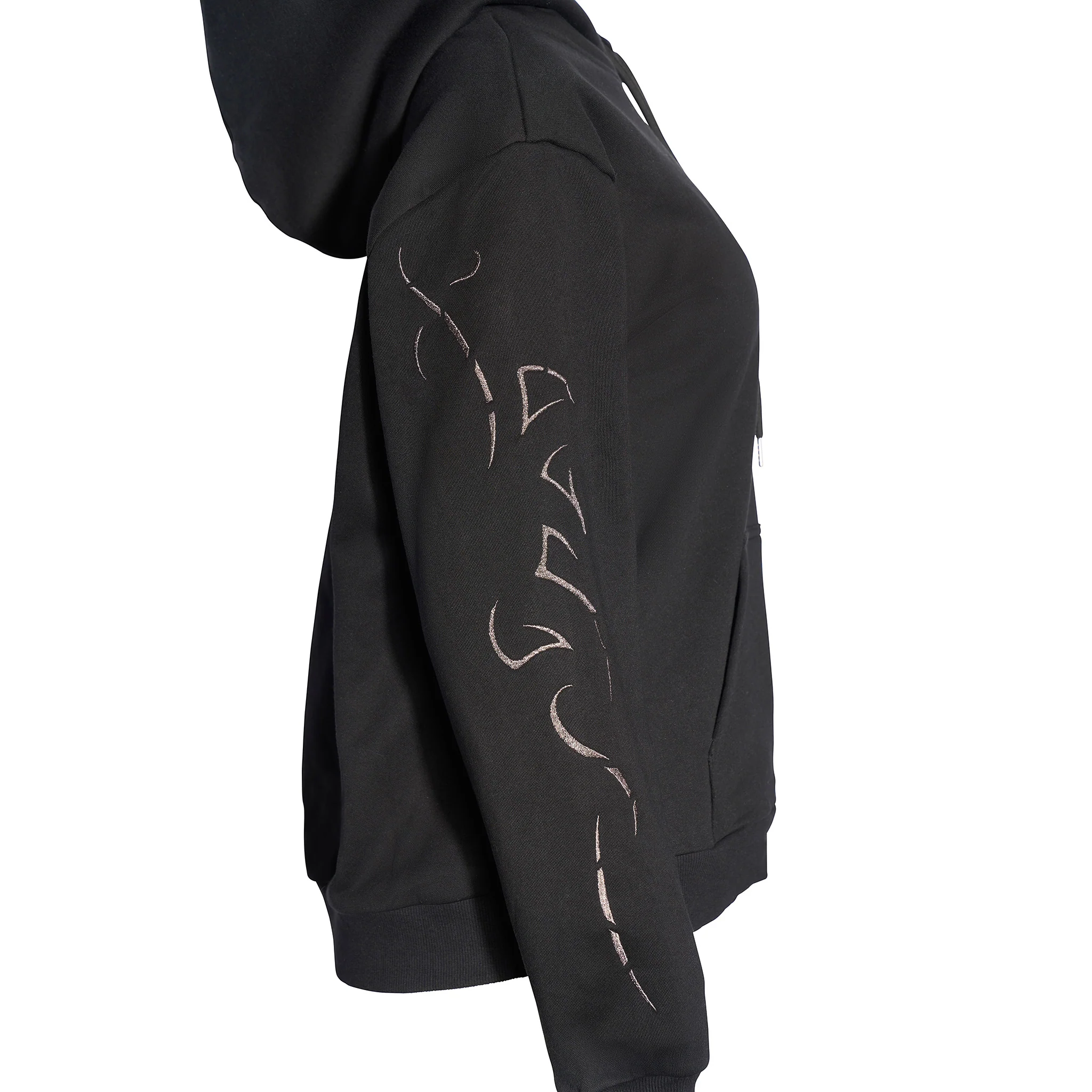 Black Oversized Hoodie with Metallic Virgo Embroidery - Image 8