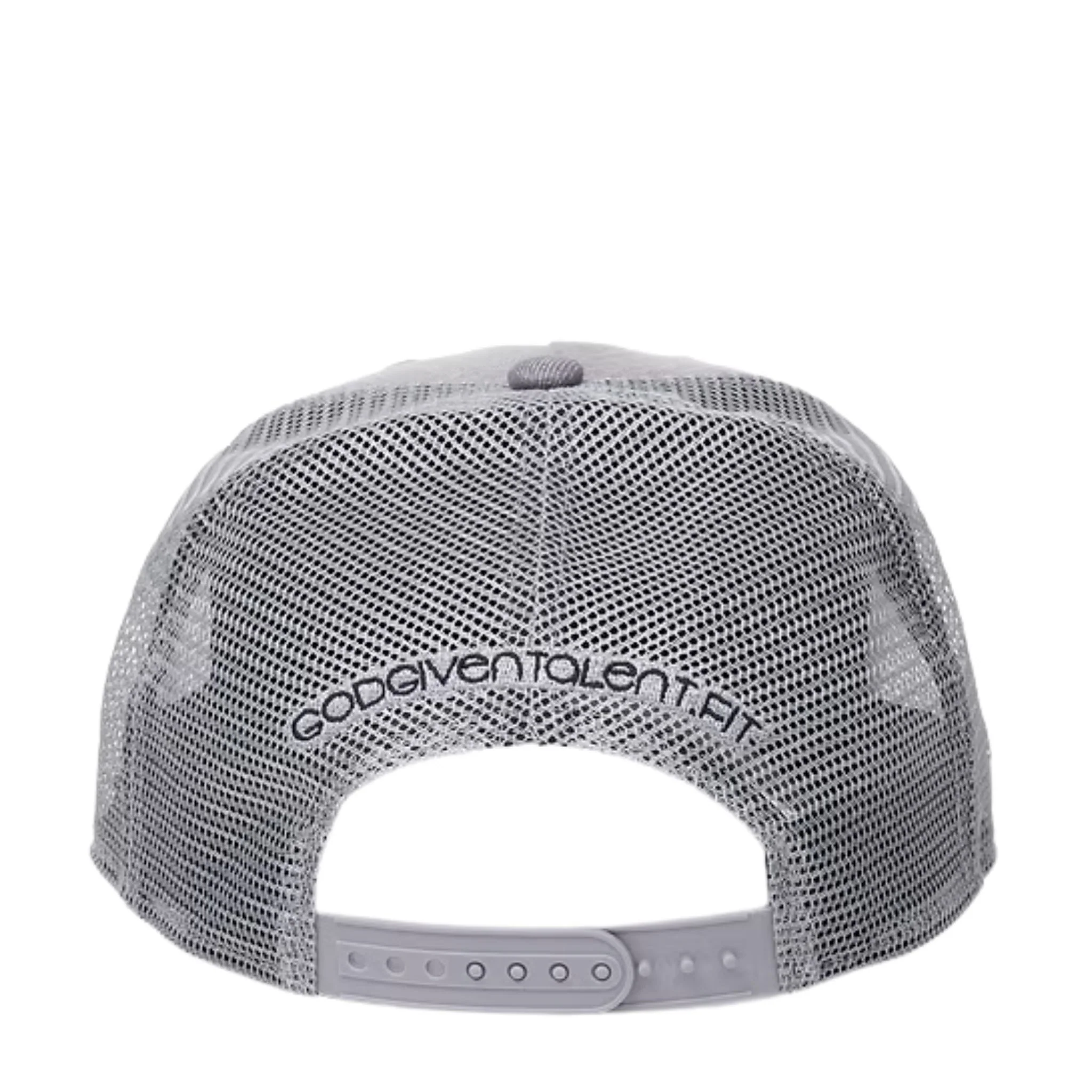 Acid Wash Distressed Grey Denim Mesh Hat - Image 4