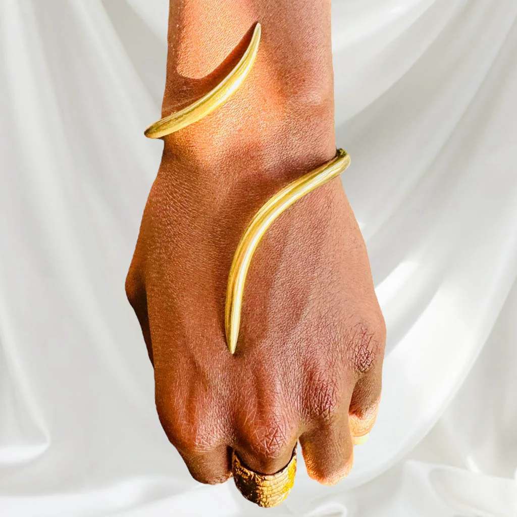 Inca Cuff Bracelet | Brass Gold - Image 3