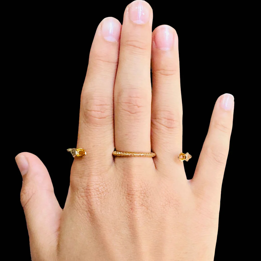 Three Finger Snake Ring | Brass Gold - Image 2
