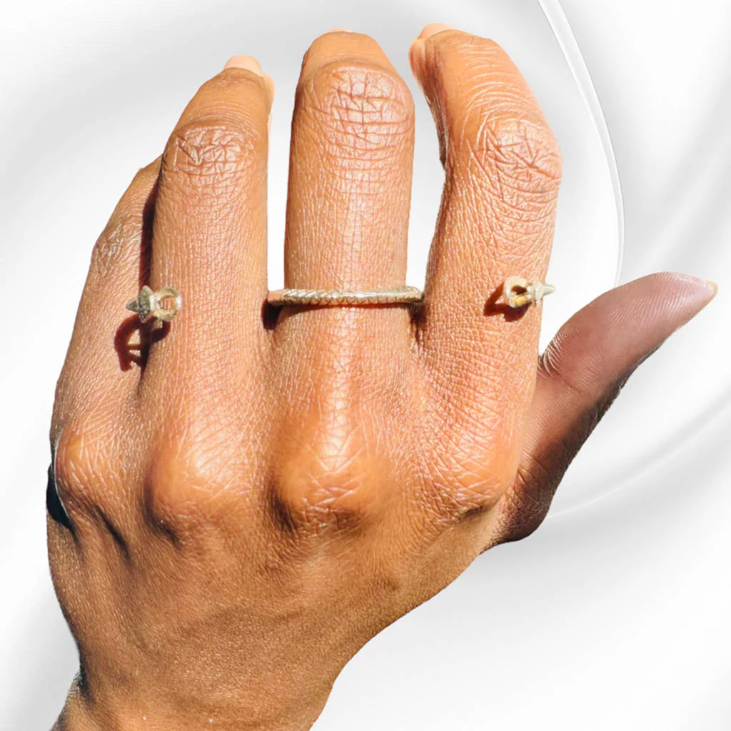 Three Finger Snake Ring | Brass Gold - Image 3
