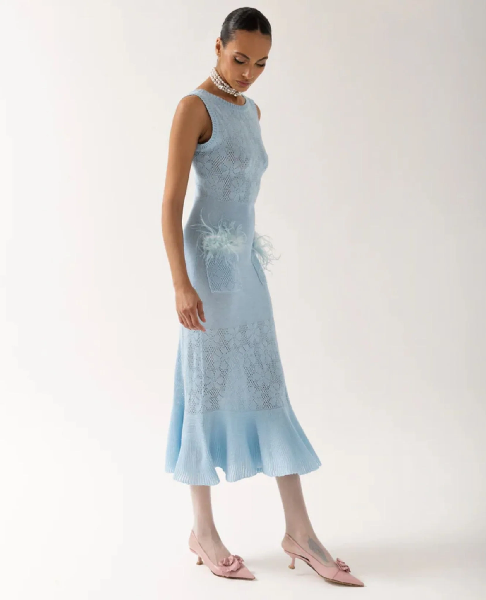 Blue Rose Knit Dress - Image 3