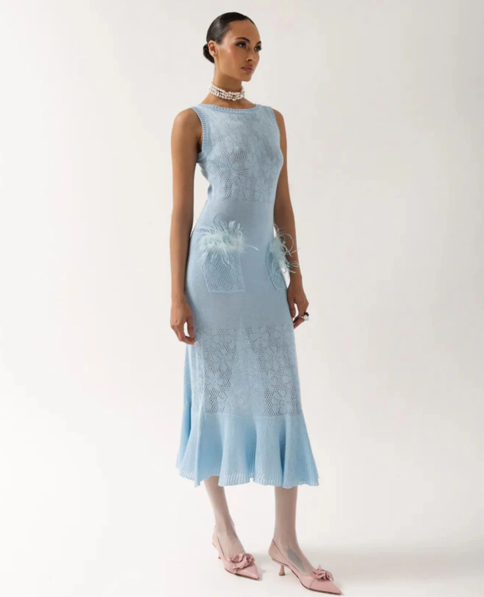 Blue Rose Knit Dress - Image 5