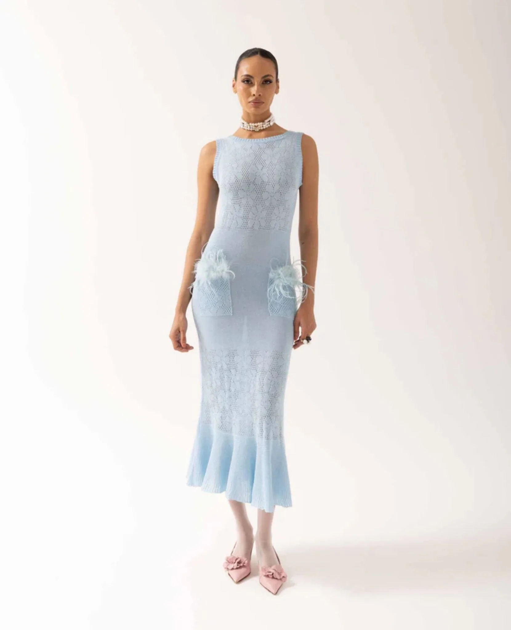 Blue Rose Knit Dress - Image 6