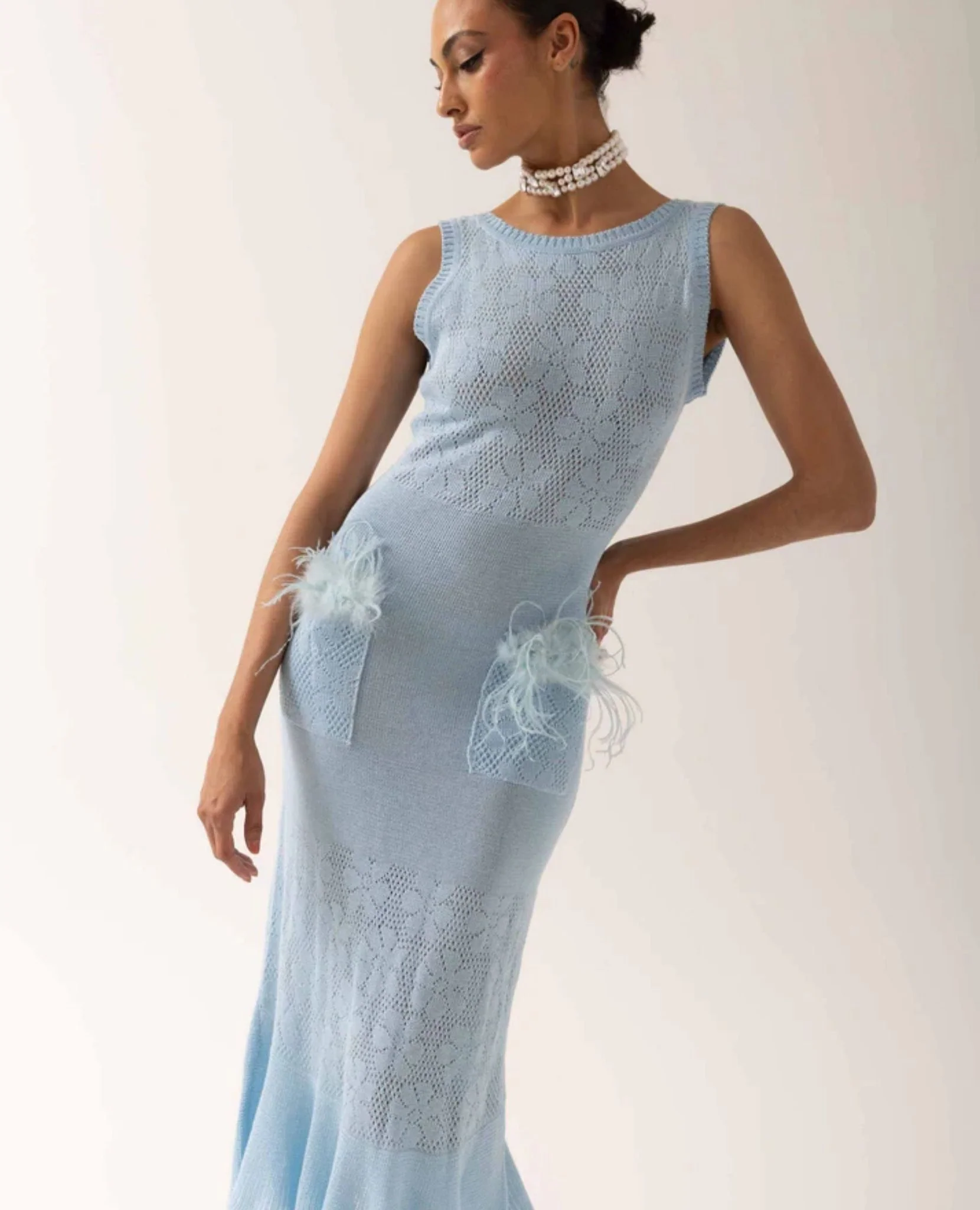 Blue Rose Knit Dress - Image 9