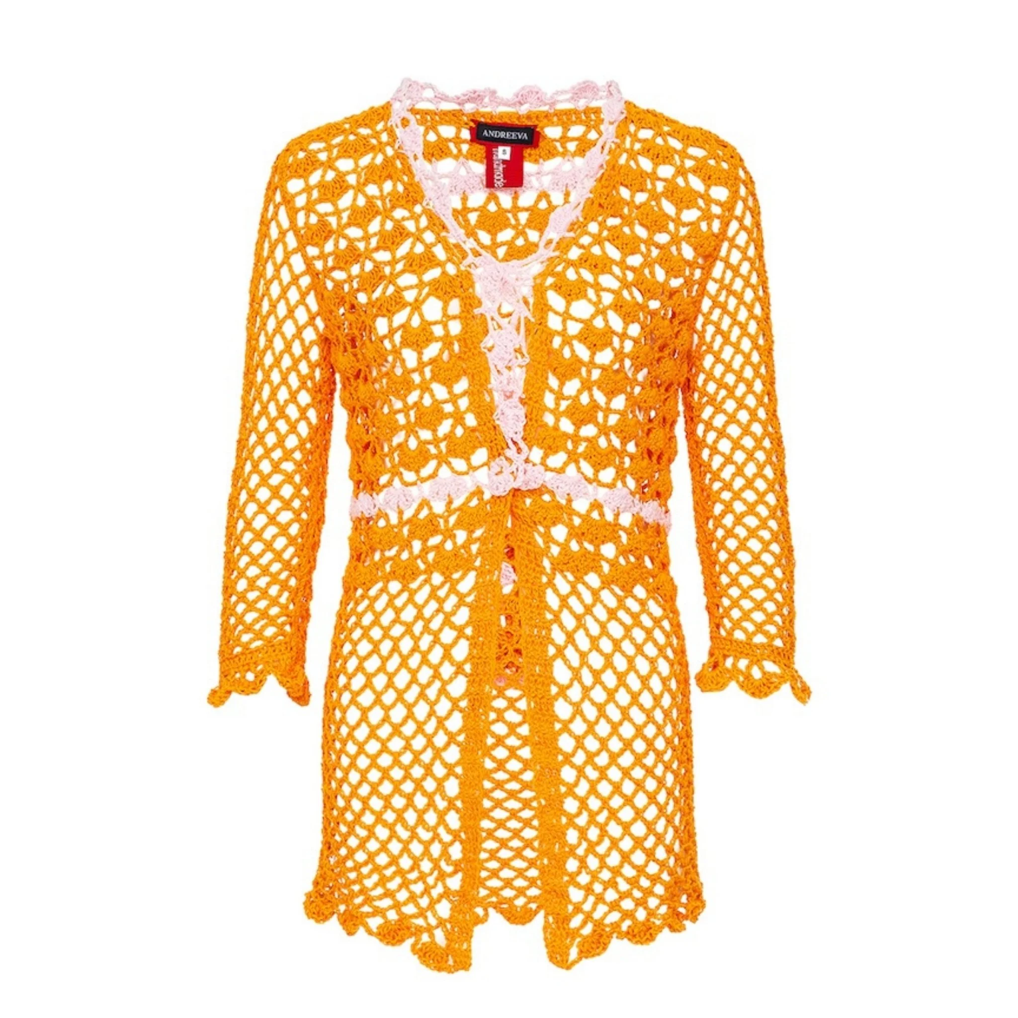 California Poppy Orange Handmade Crochet Shirt