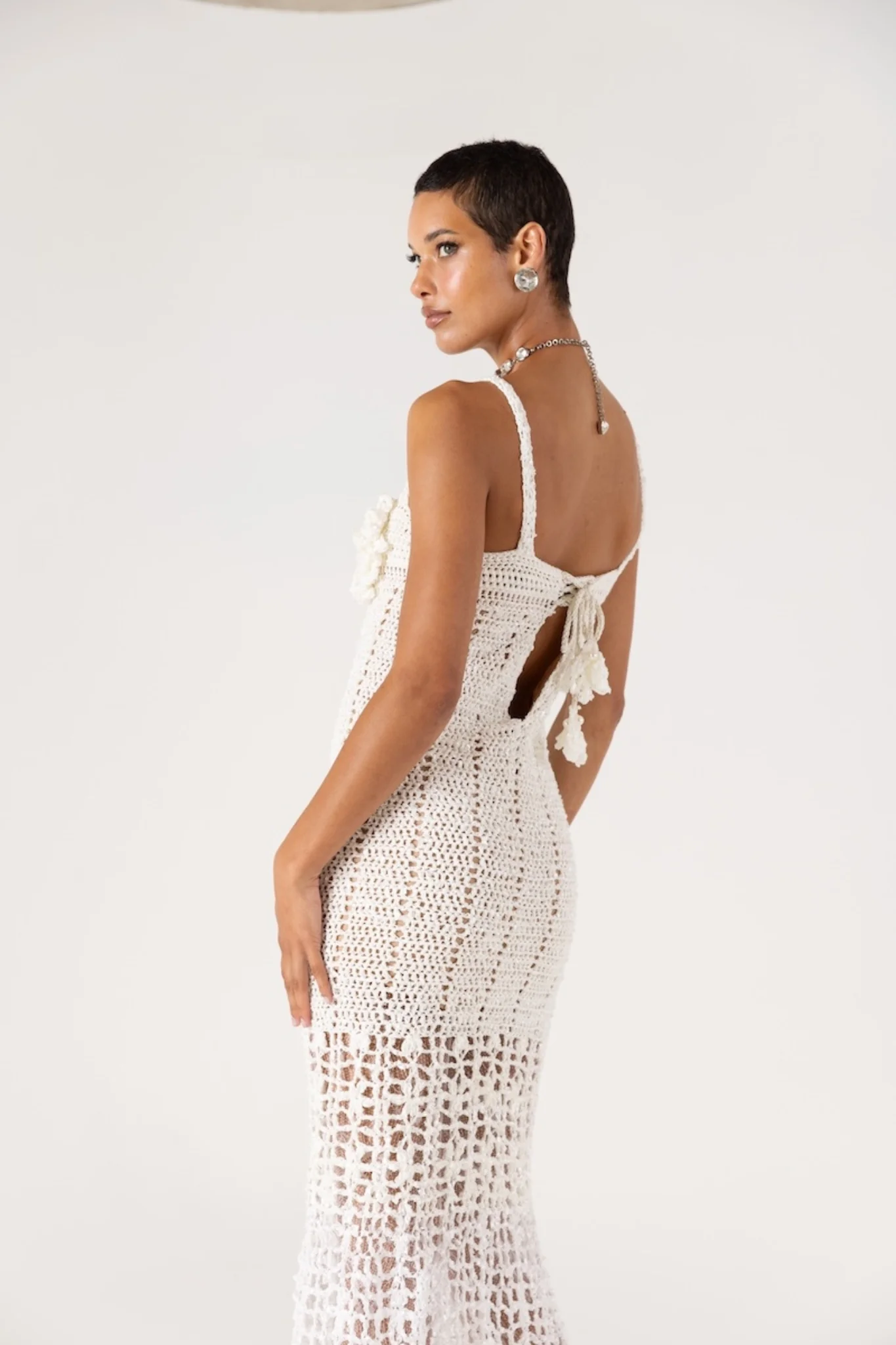 Chrysanthemum Crochet Dress | White - Image 10