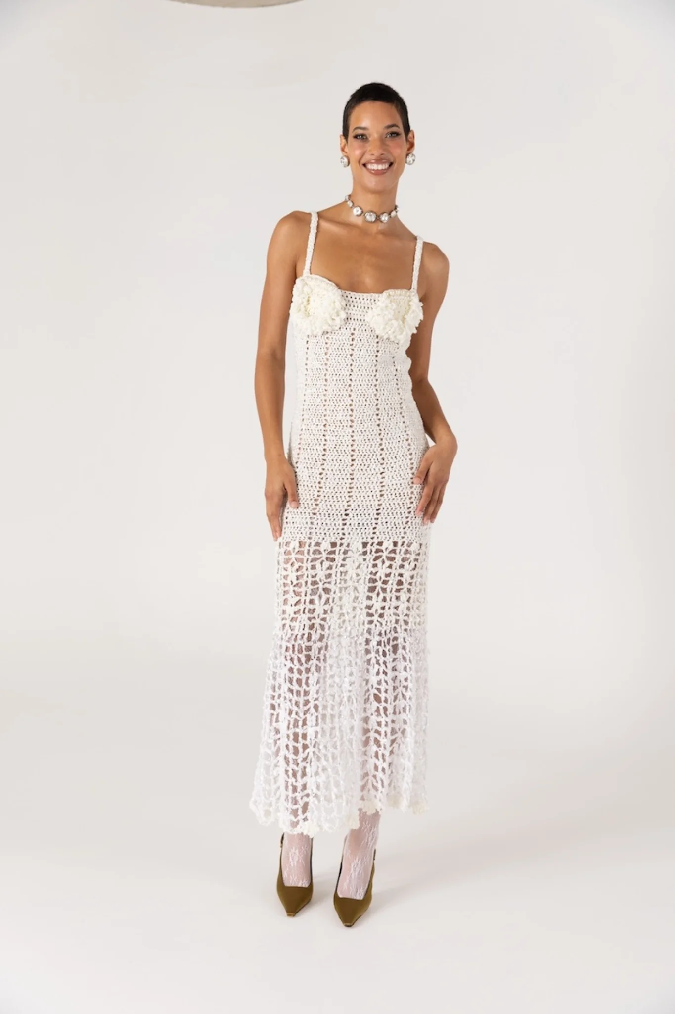 Chrysanthemum Crochet Dress | White - Image 6