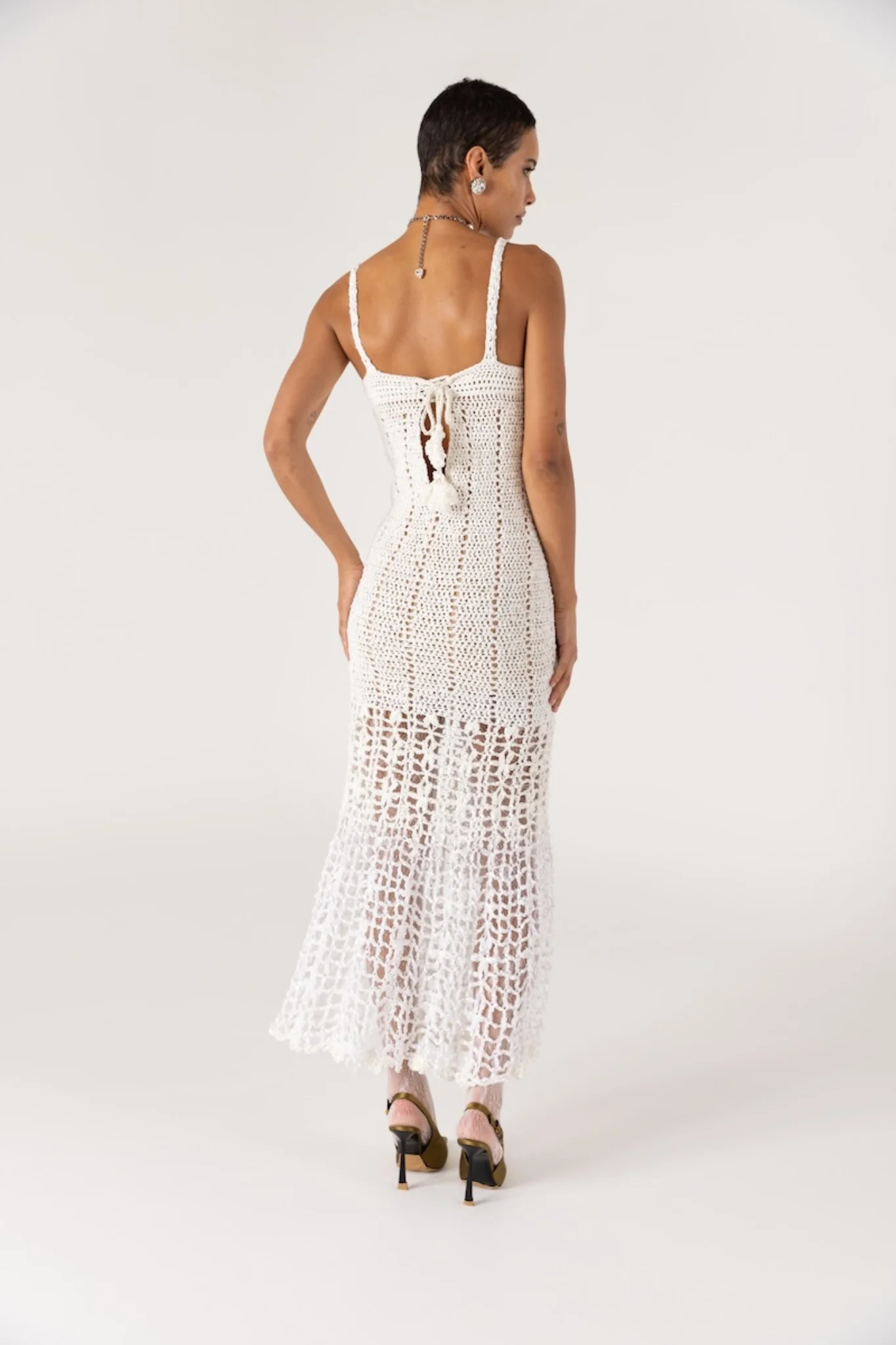 Chrysanthemum Crochet Dress | White - Image 7
