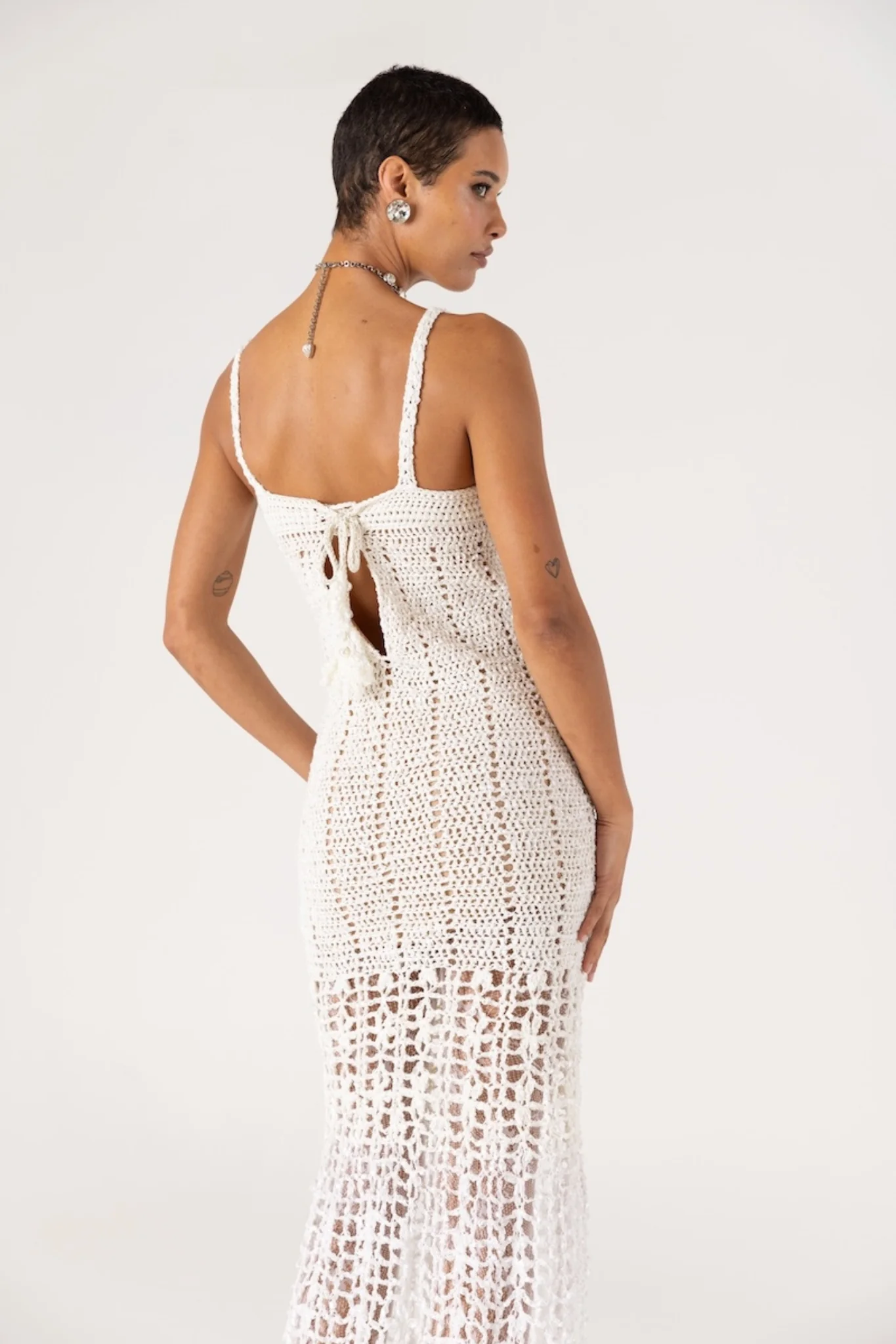 Chrysanthemum Crochet Dress | White - Image 9