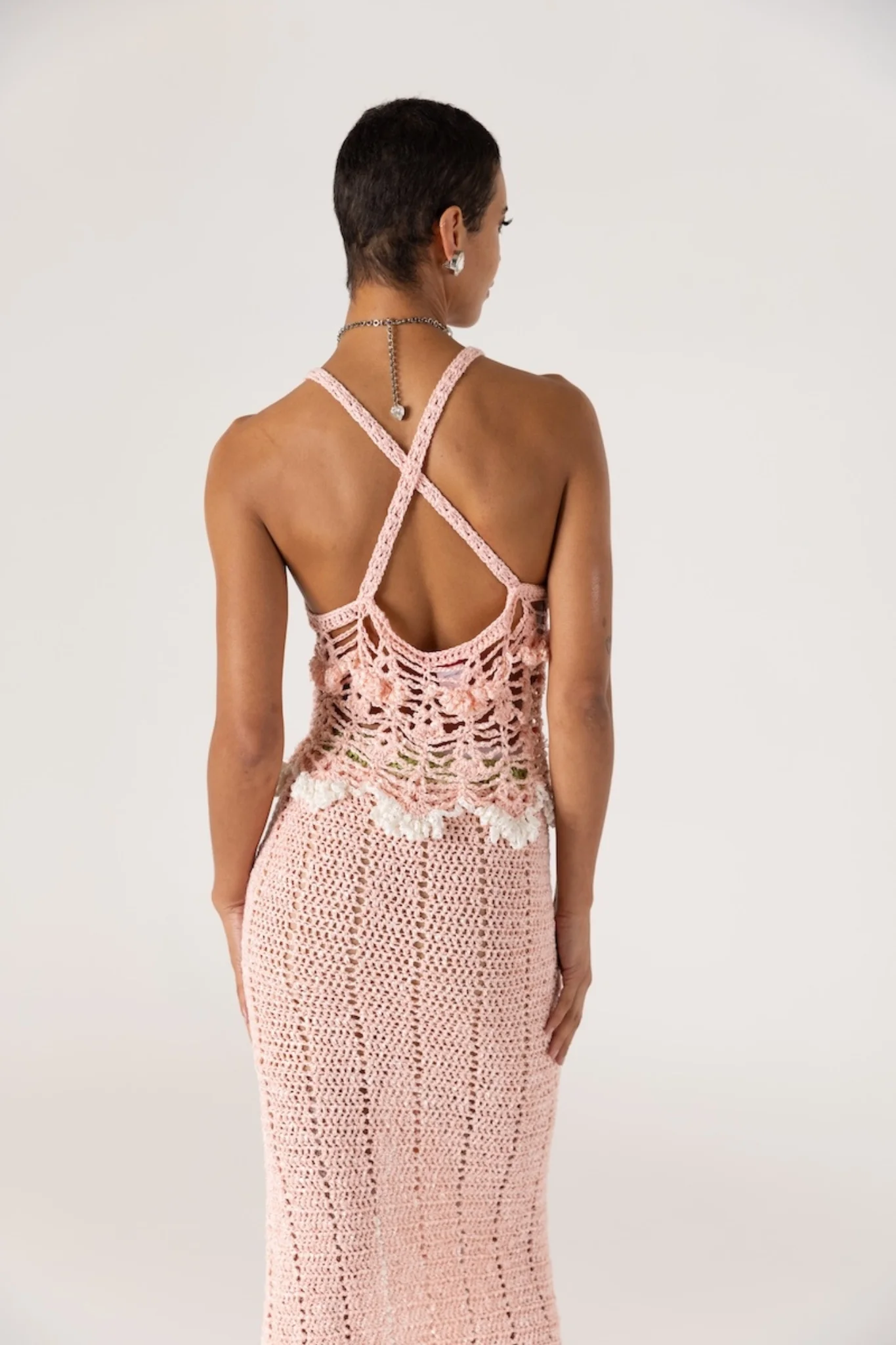 Chrysanthemum Handmade Crochet Top | Pink - Image 8