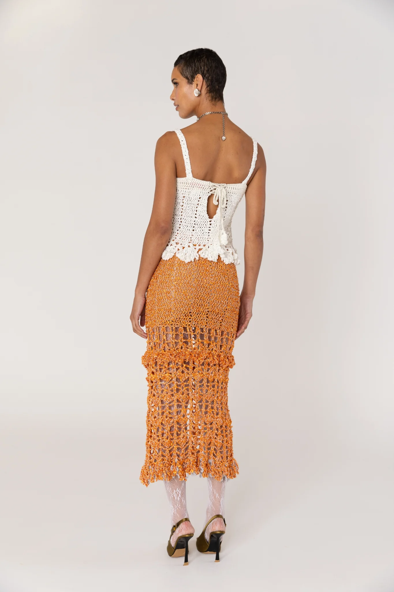 Chrysanthemum Handmade Crochet Top | White - Image 12