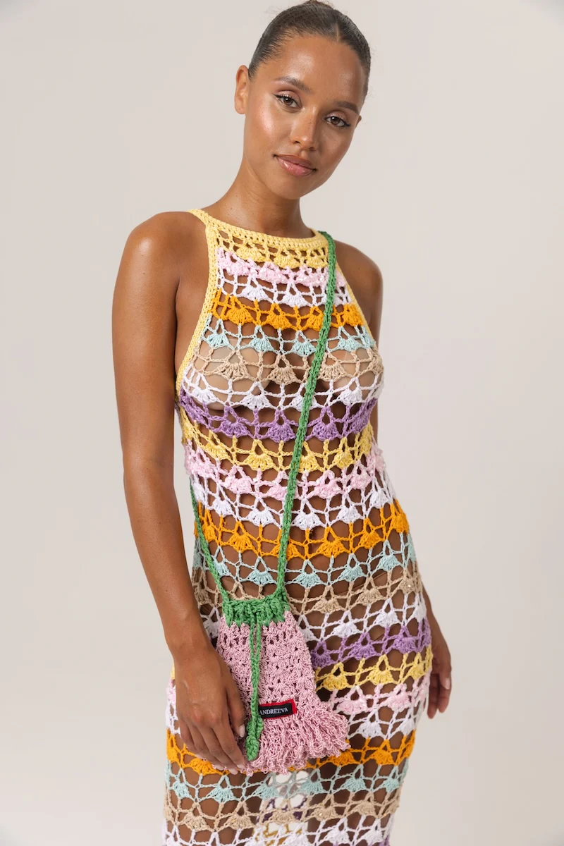 Rainbow Handmade Maxi Crochet Dress - Image 7
