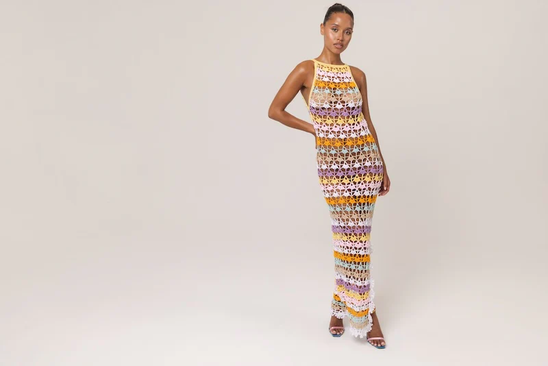 Rainbow Handmade Maxi Crochet Dress - Image 15