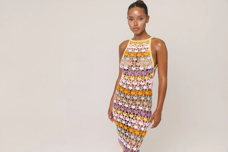 Rainbow Handmade Maxi Crochet Dress - Image 16