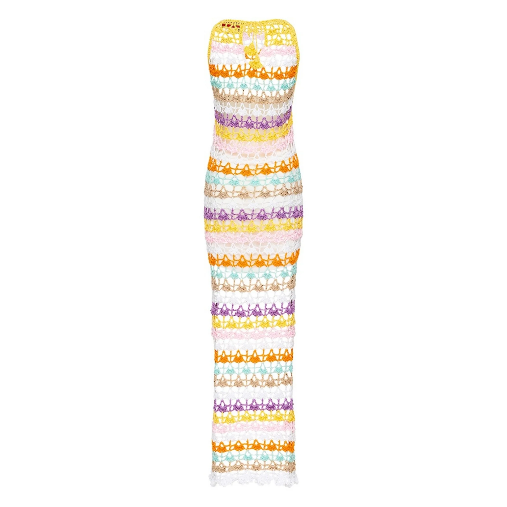 Rainbow Handmade Maxi Crochet Dress - Image 2
