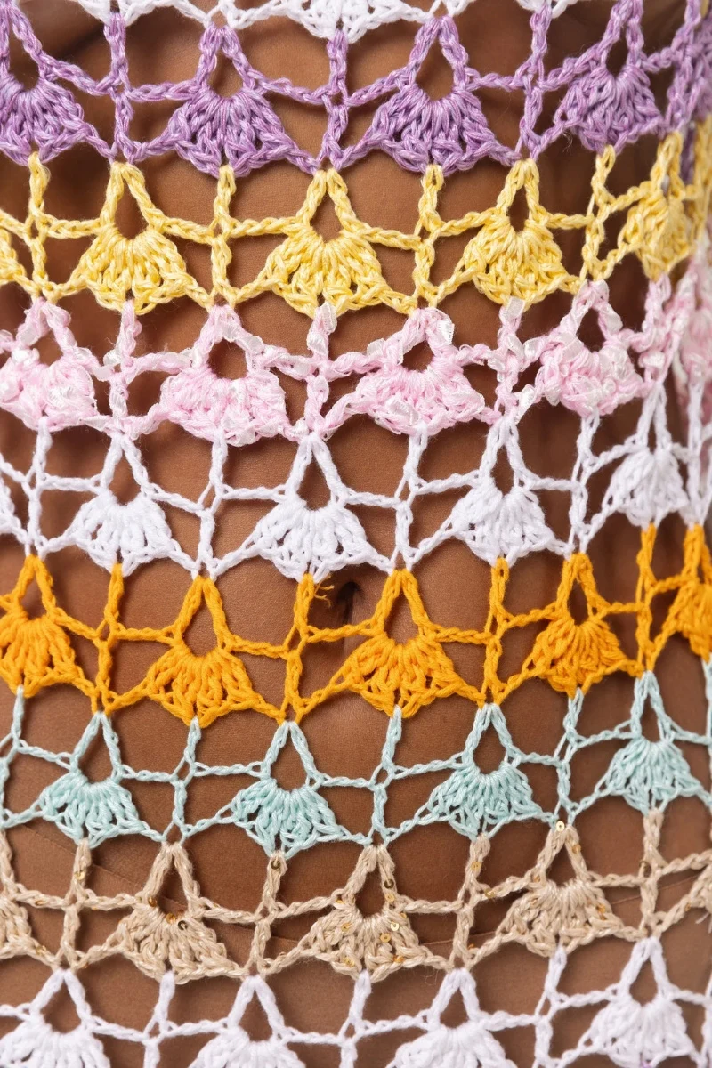 Rainbow Handmade Midi Crochet Dress - Image 6