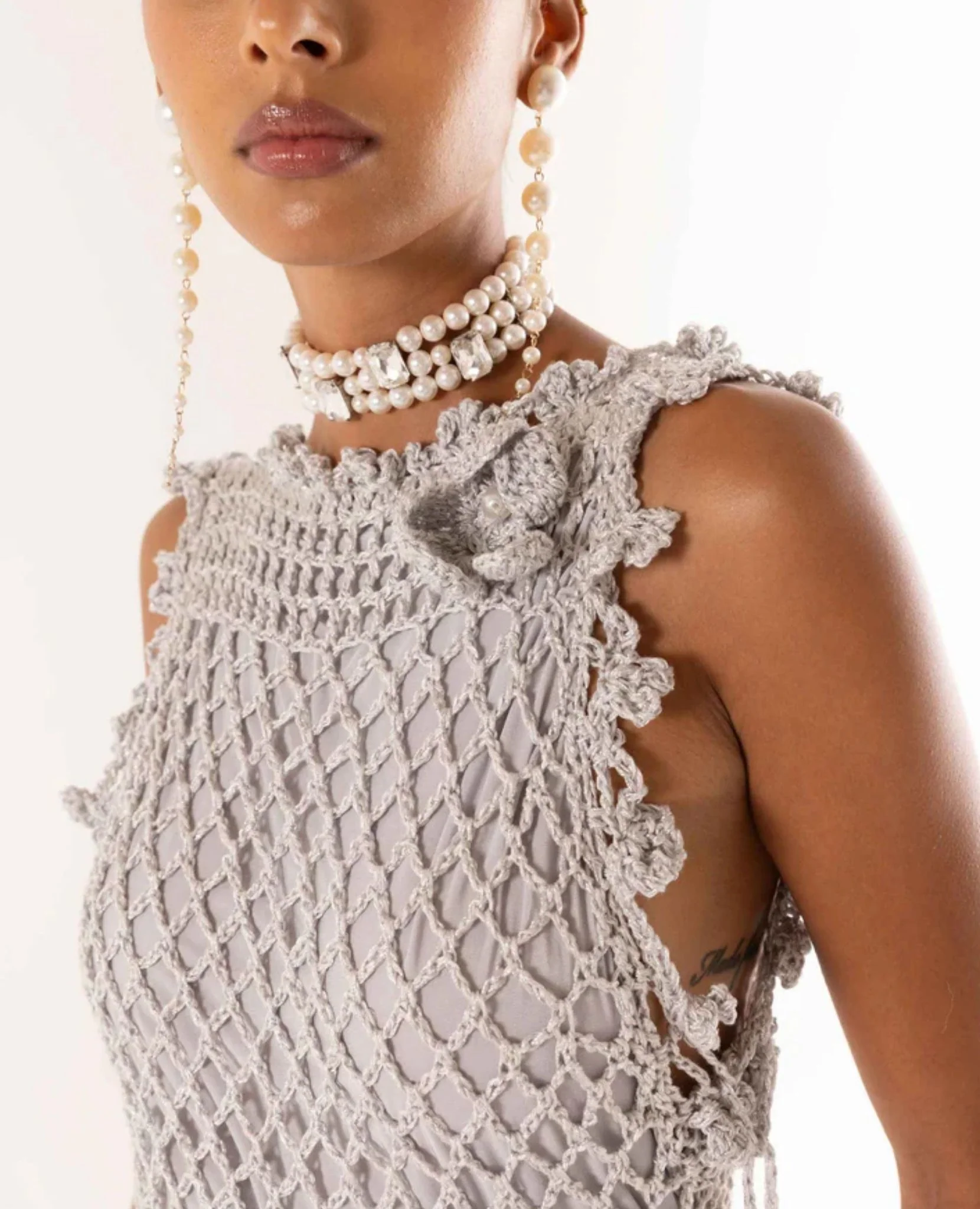 Sofia Silver Handmade Crochet Dress - Image 10