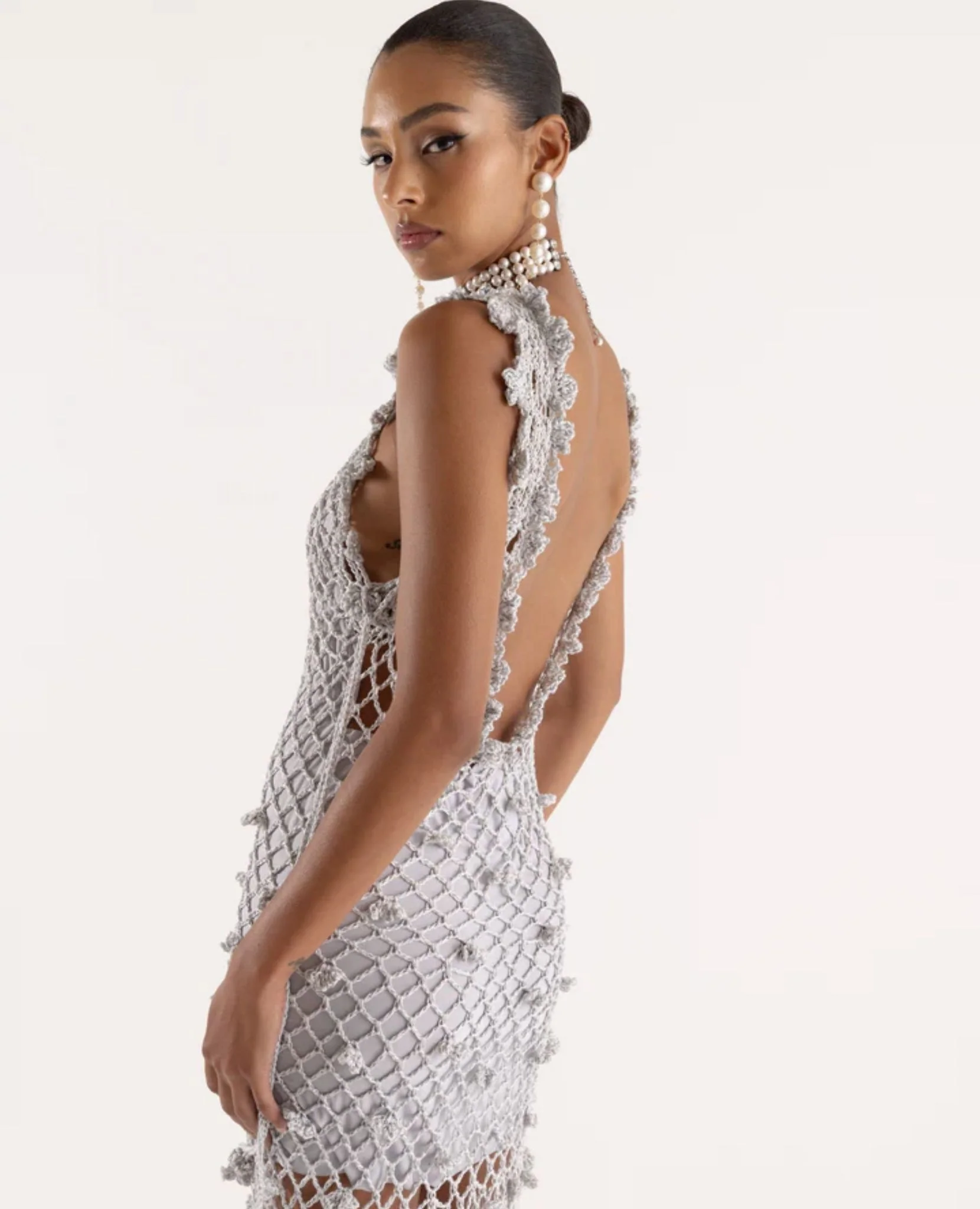 Sofia Silver Handmade Crochet Dress - Image 7