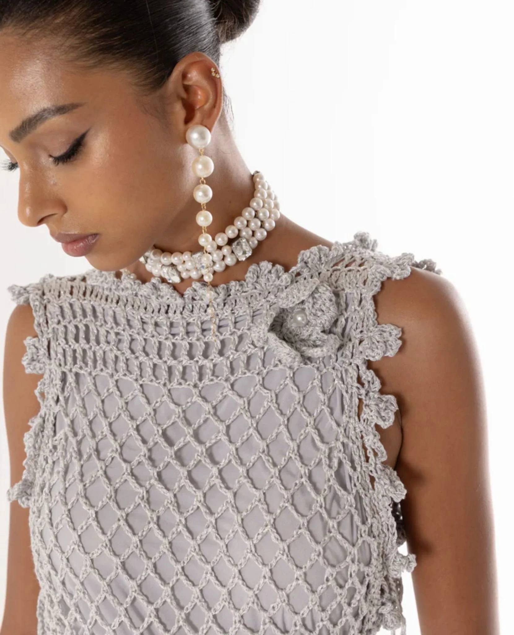 Sofia Silver Handmade Crochet Dress - Image 8