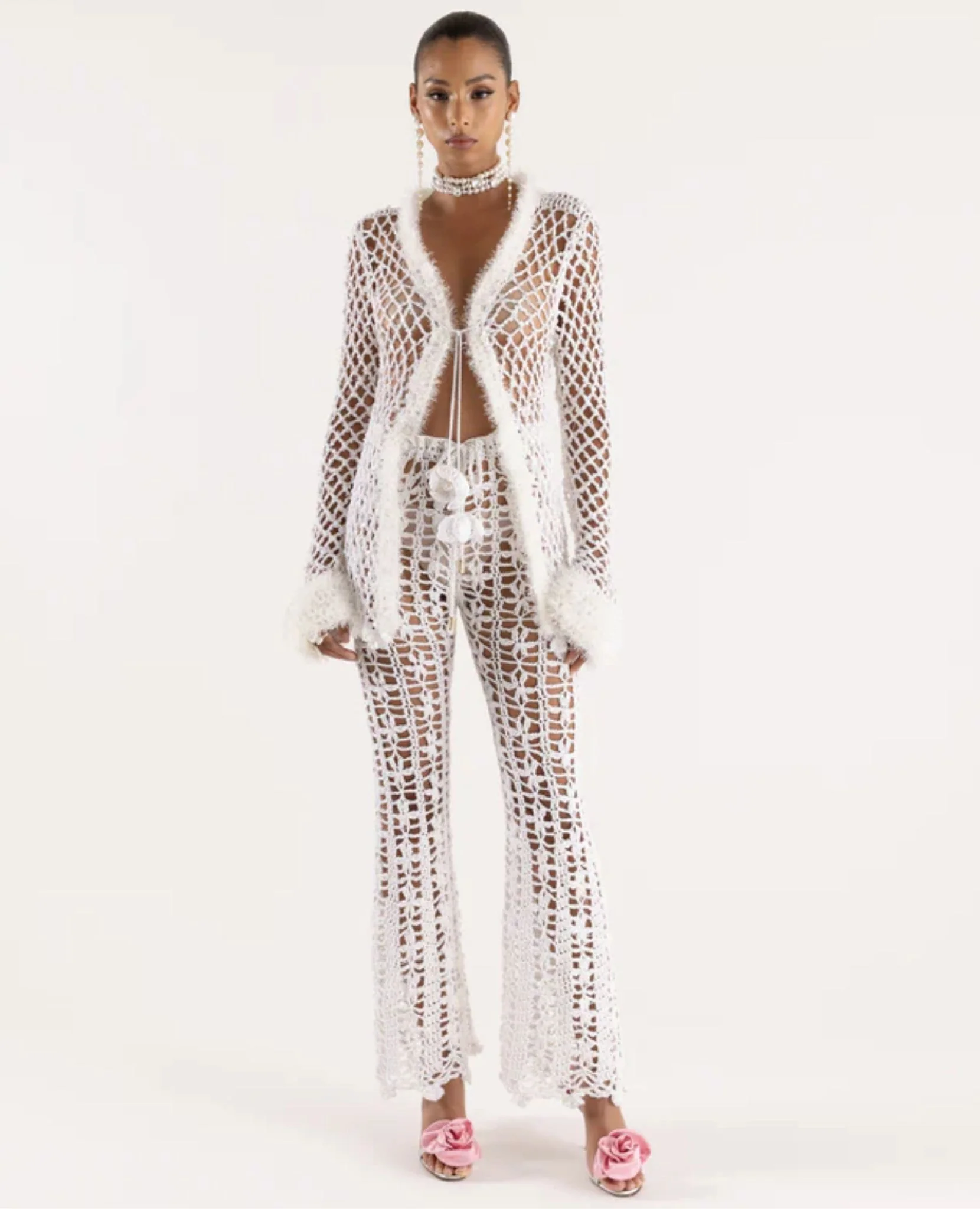 Vanilla White Handmade Crochet Shirt - Image 3
