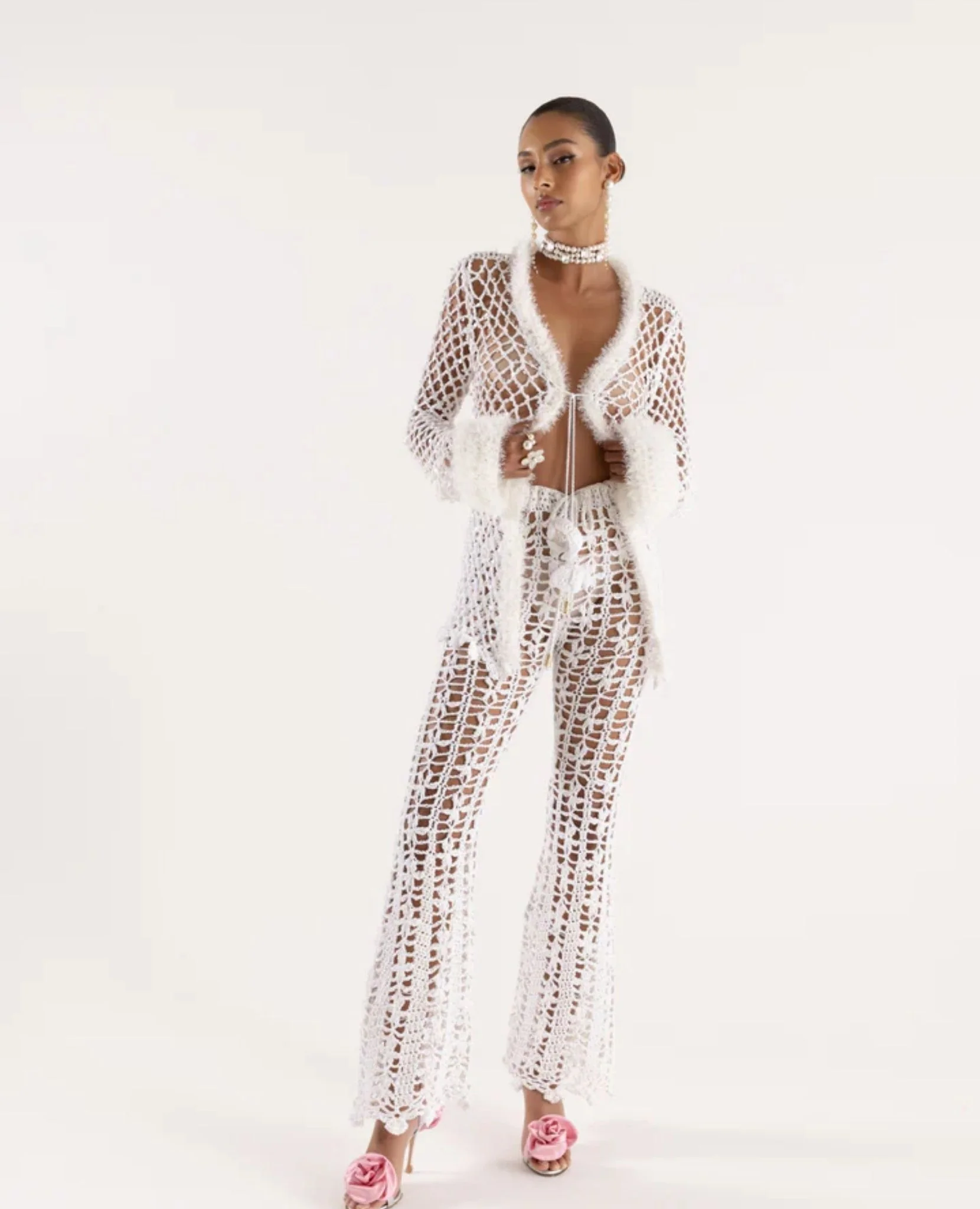 Vanilla White Handmade Crochet Shirt - Image 2