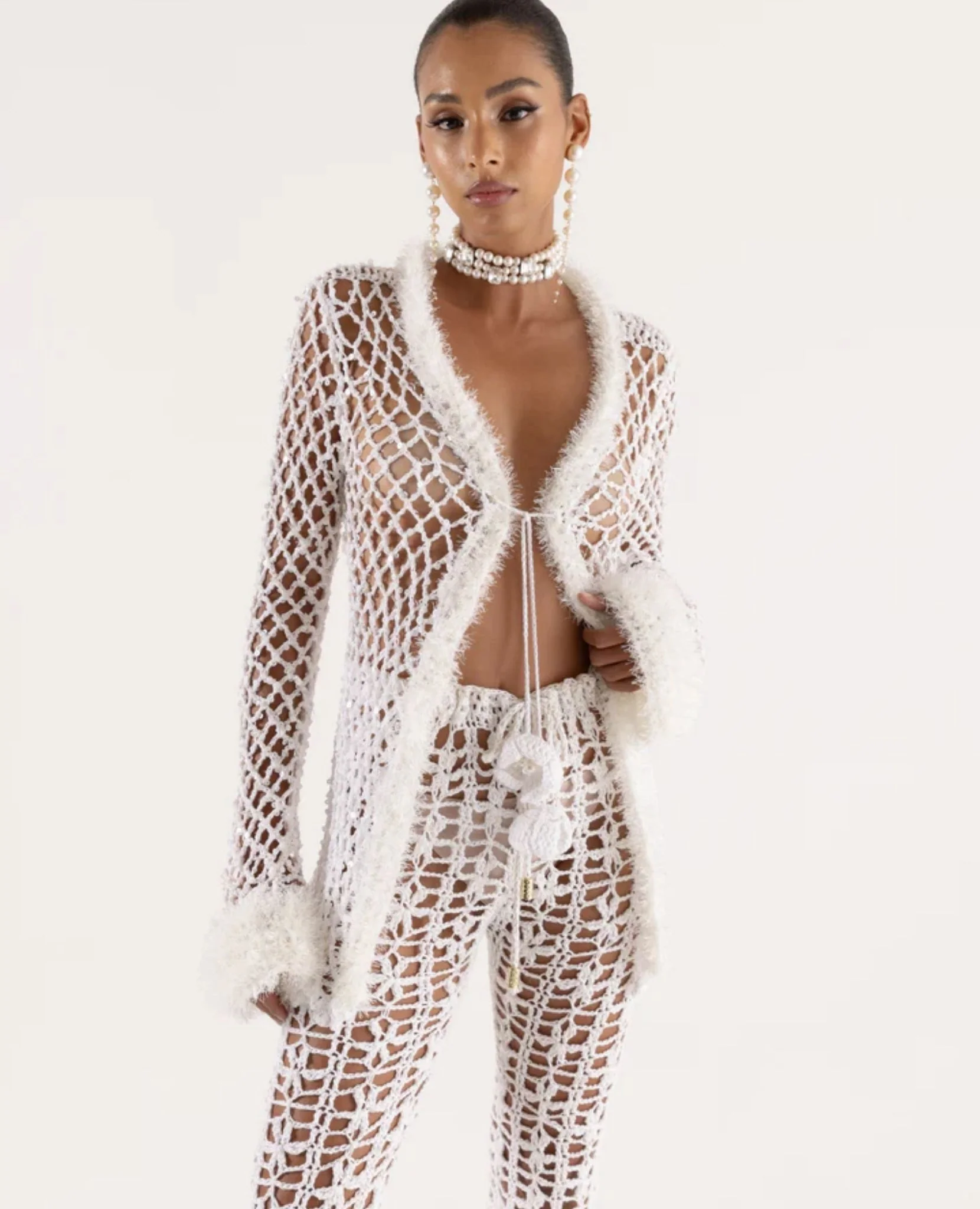 Vanilla White Handmade Crochet Shirt - Image 5