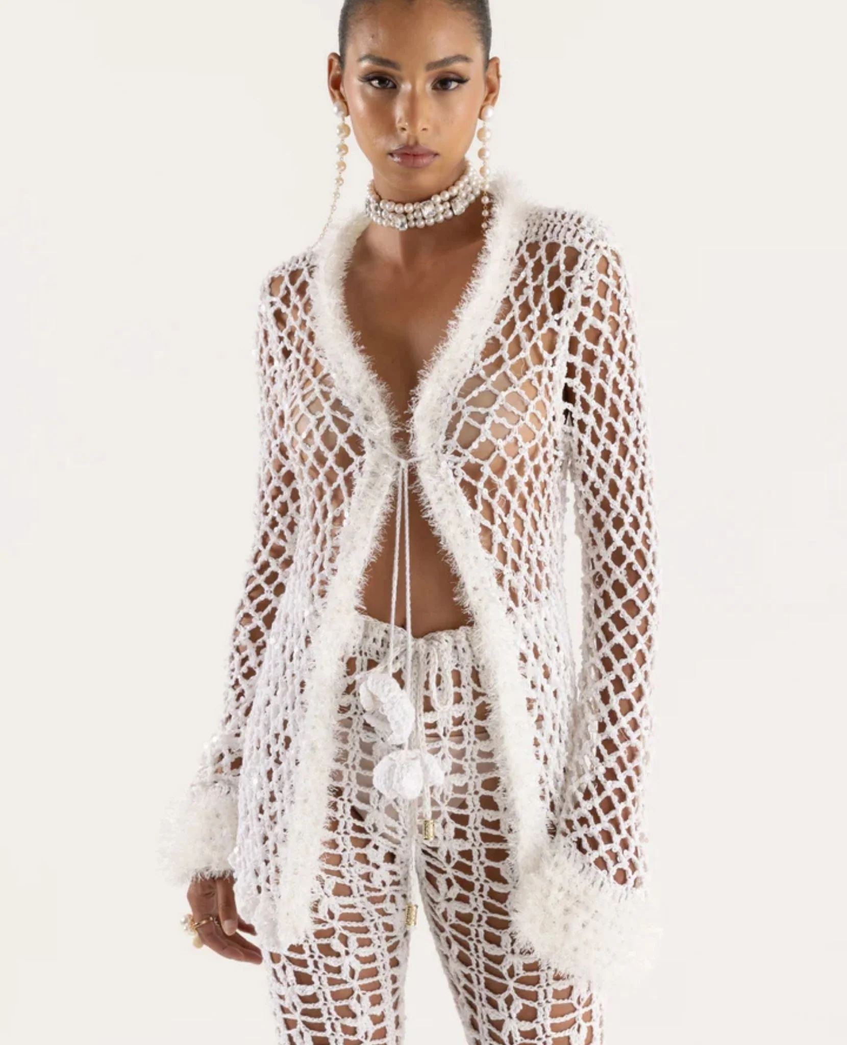 Vanilla White Handmade Crochet Shirt - Image 4