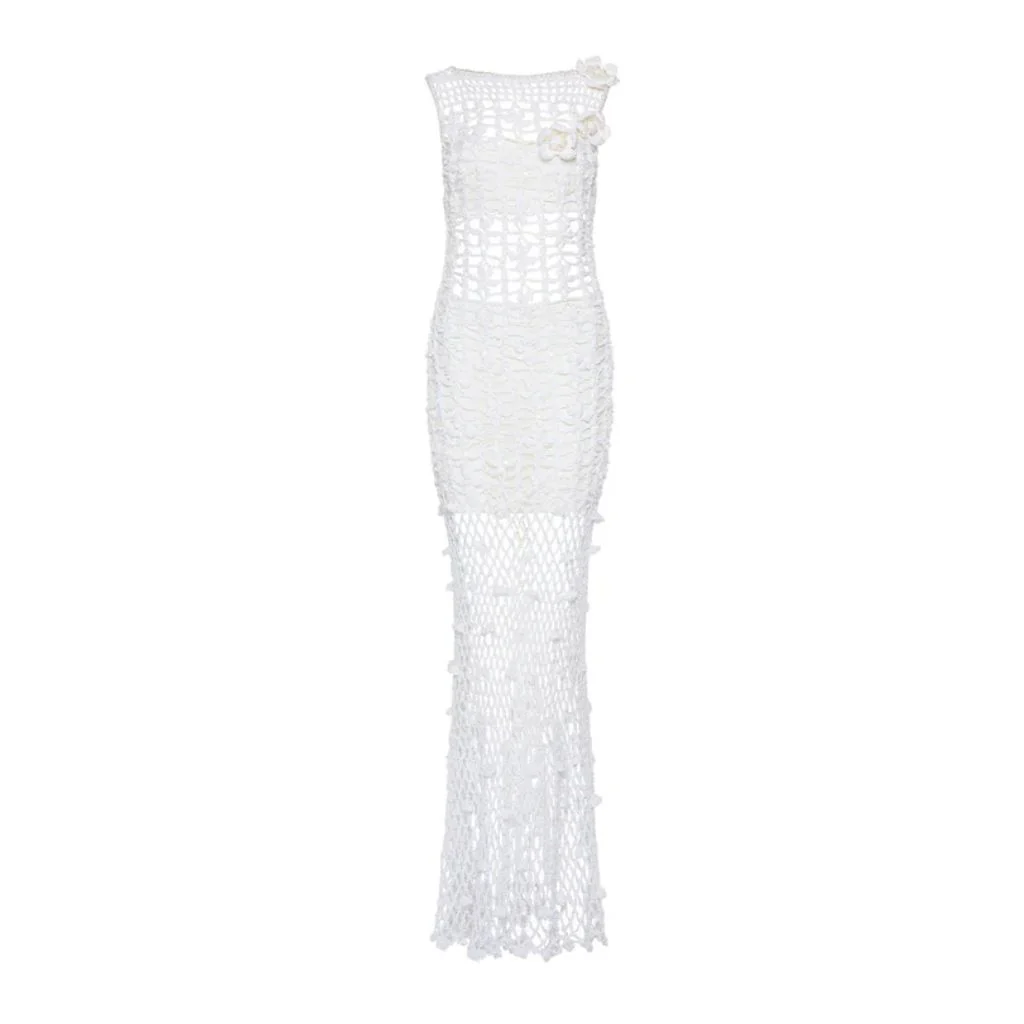 White Vanilla Handmade Maxi Crochet Dress