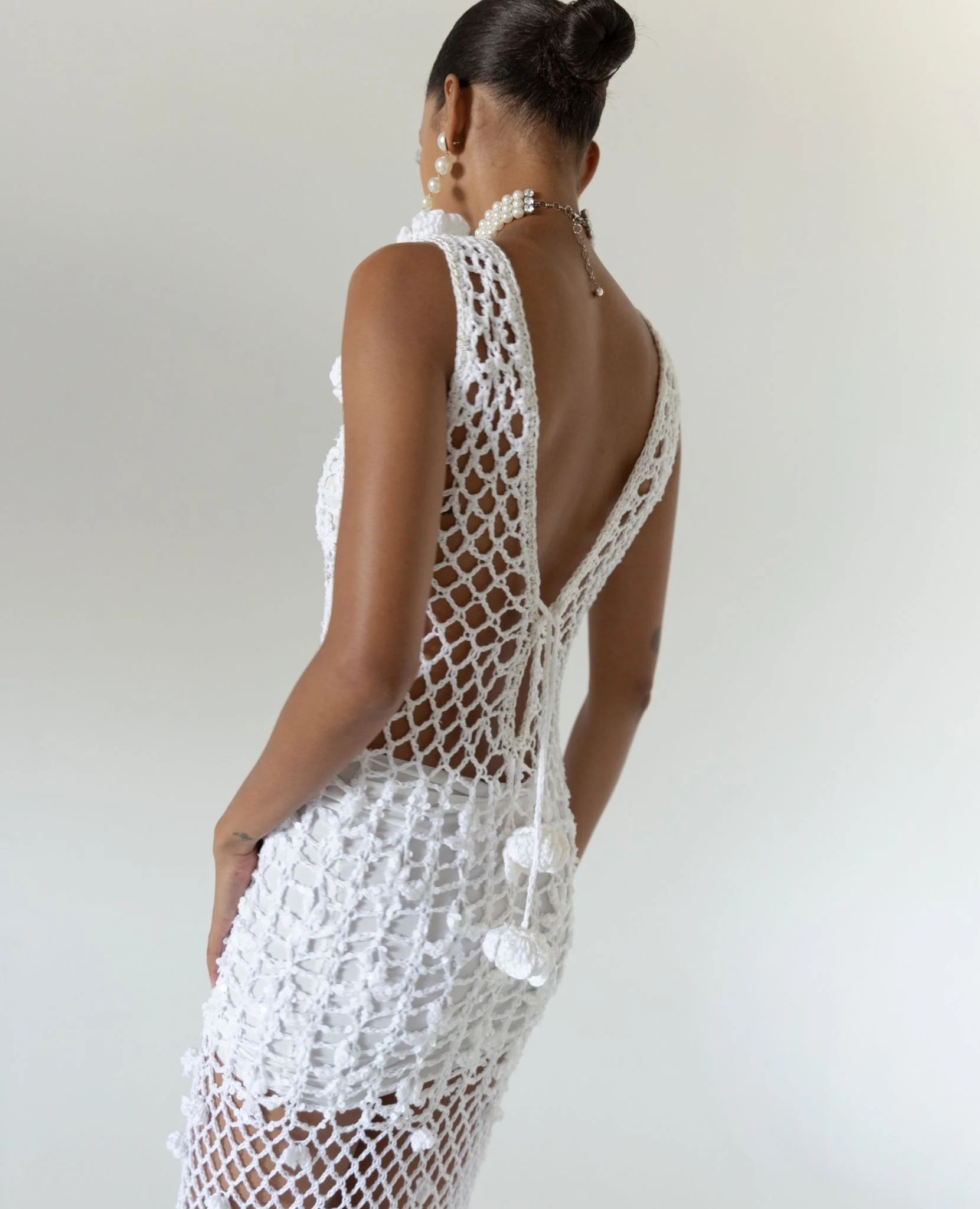 White Vanilla Handmade Maxi Crochet Dress - Image 5