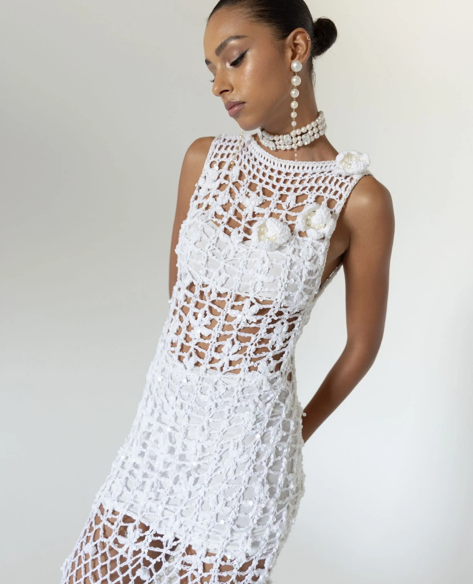 White Vanilla Handmade Maxi Crochet Dress - Image 6