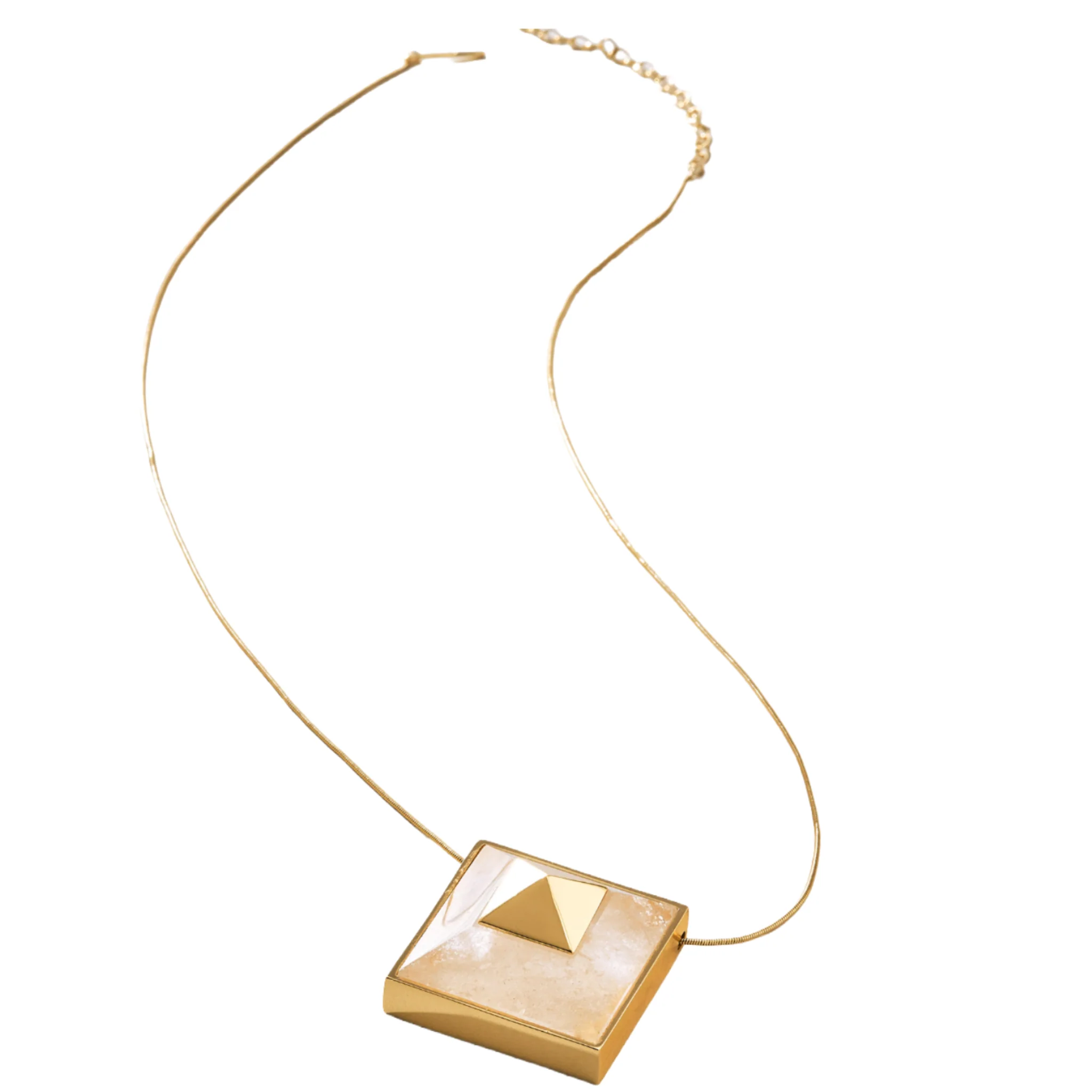 Gold Vértice L Necklace - Faces Collection