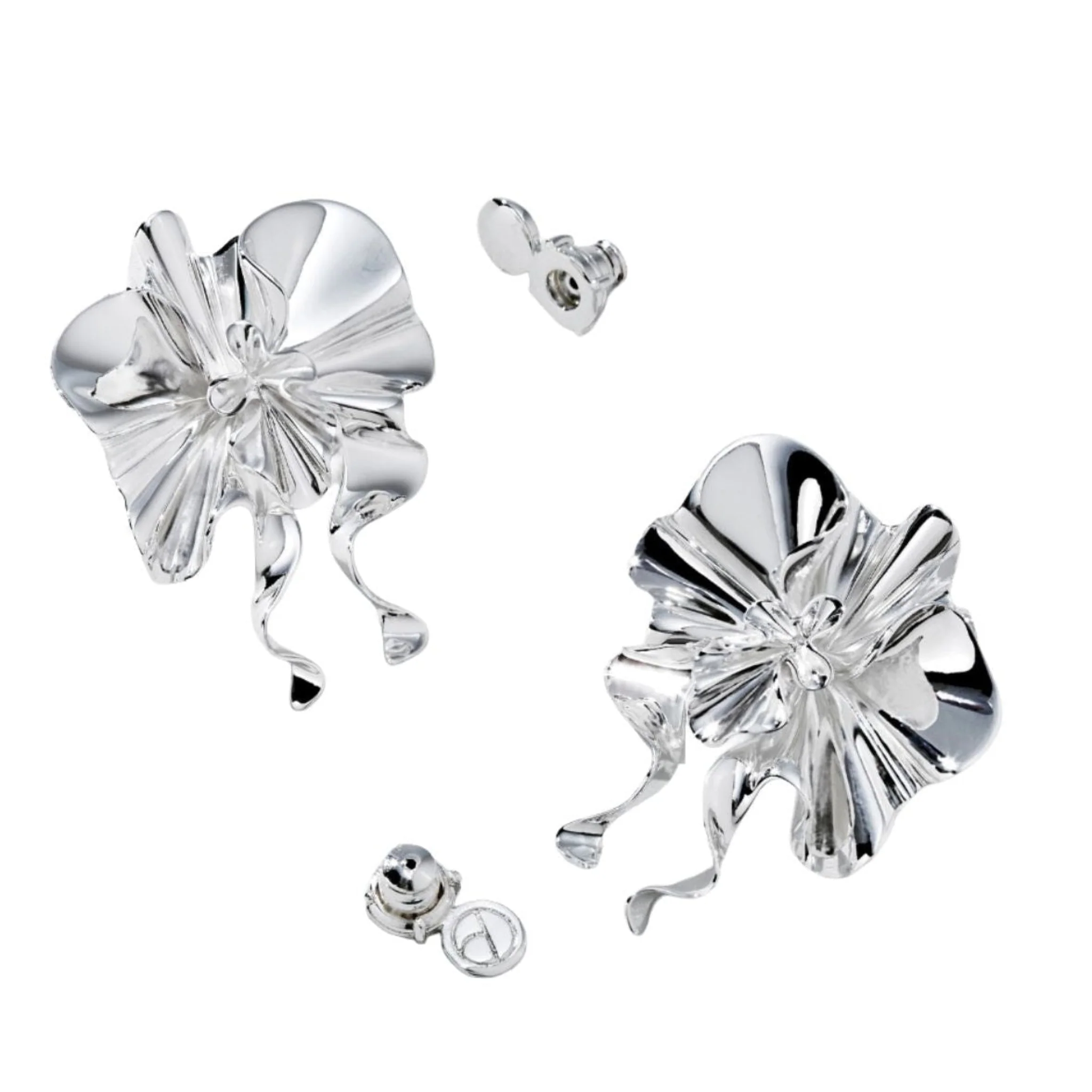 Silver Thatyana Earring - Drop Babado Collection