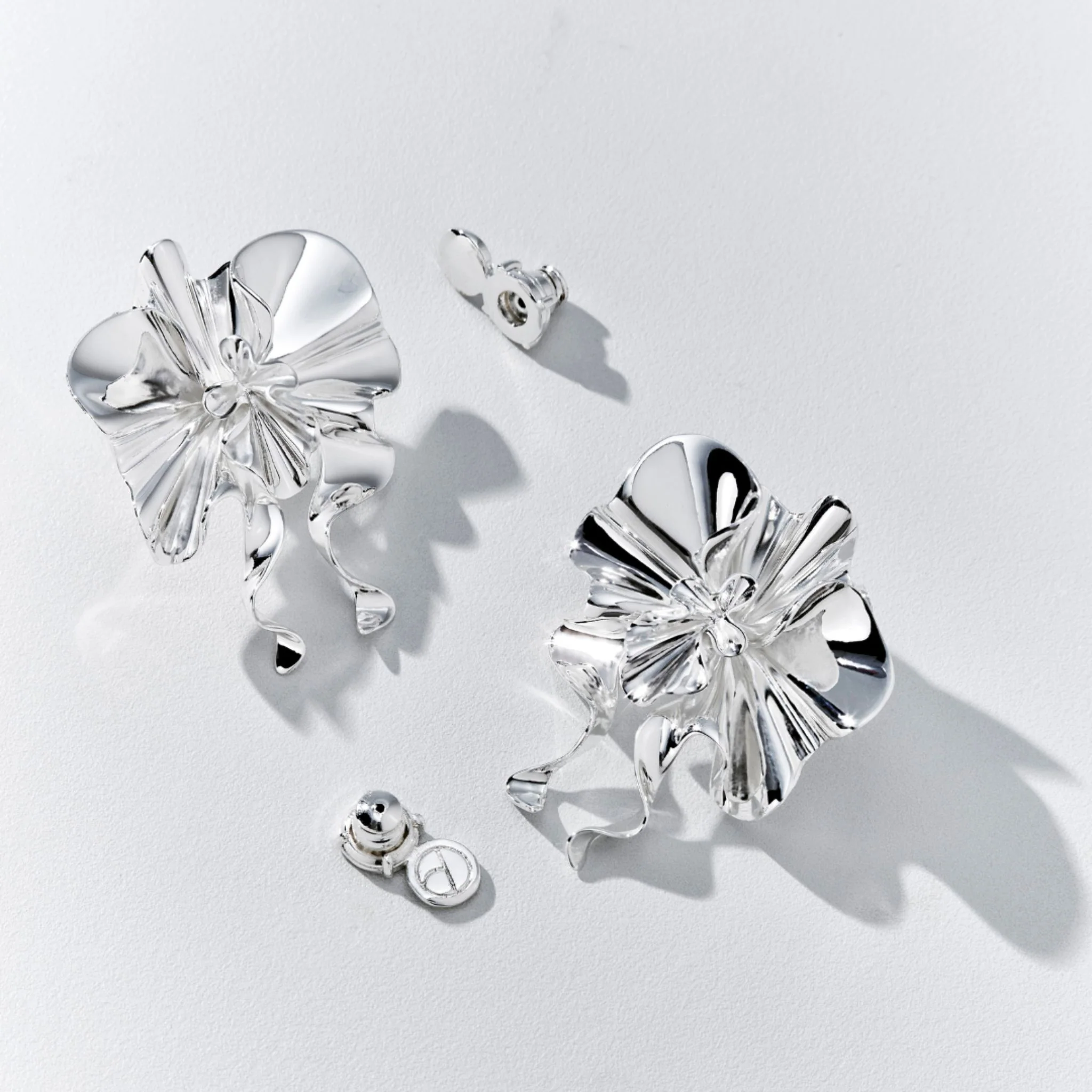 Silver Thatyana Earring - Drop Babado Collection - Image 3