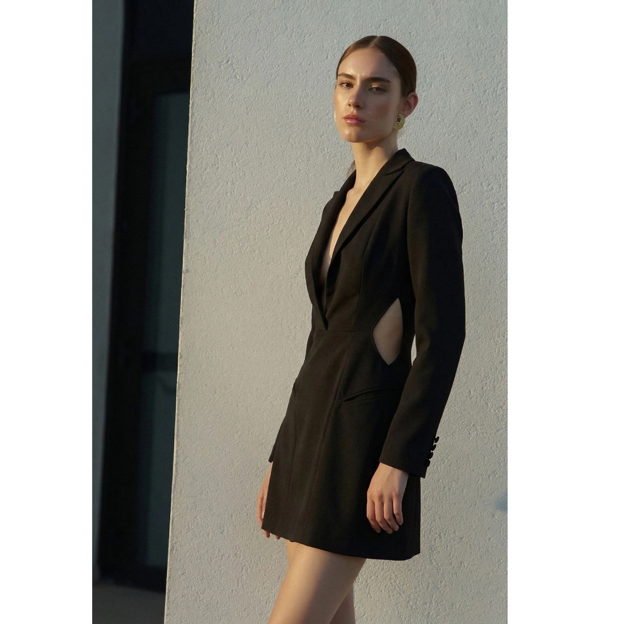 Black Cut-out Blazer Dress - Image 2