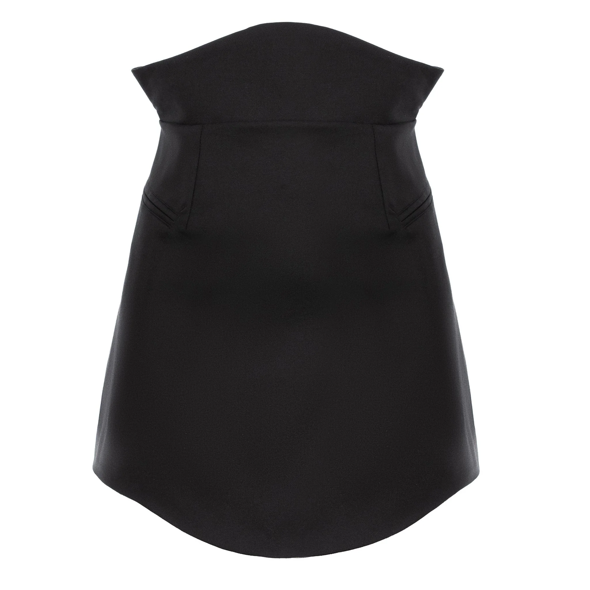Black Mini Skirt With Rounded Hemline