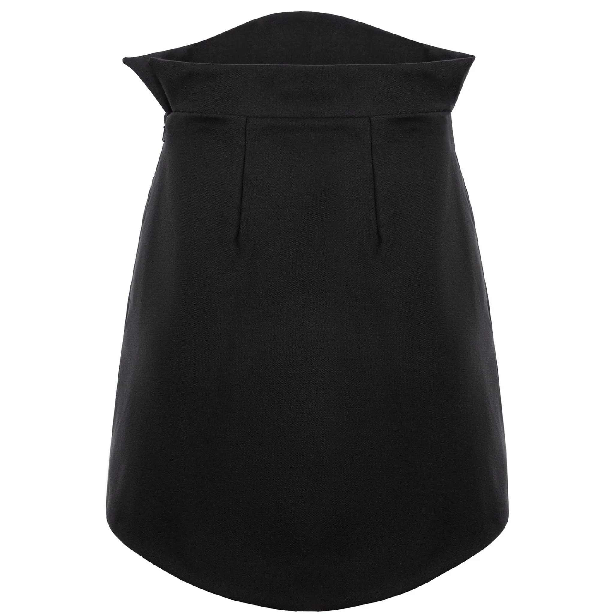 Black Mini Skirt With Rounded Hemline - Image 4
