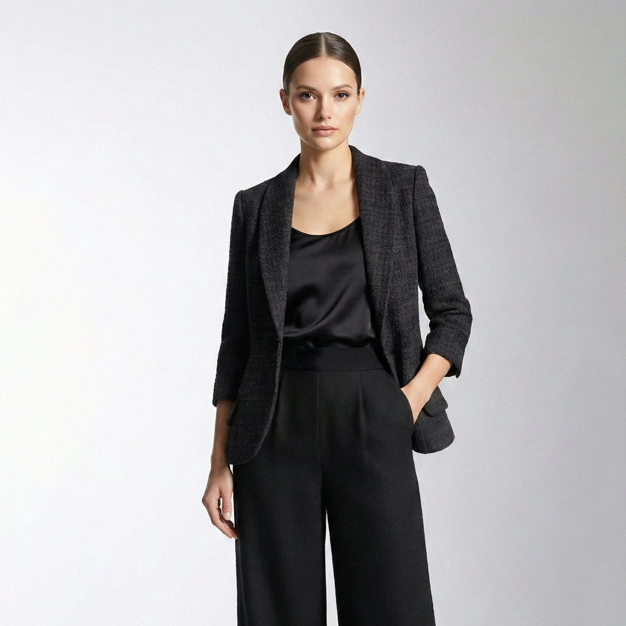 Black Structured Blazer - Image 3