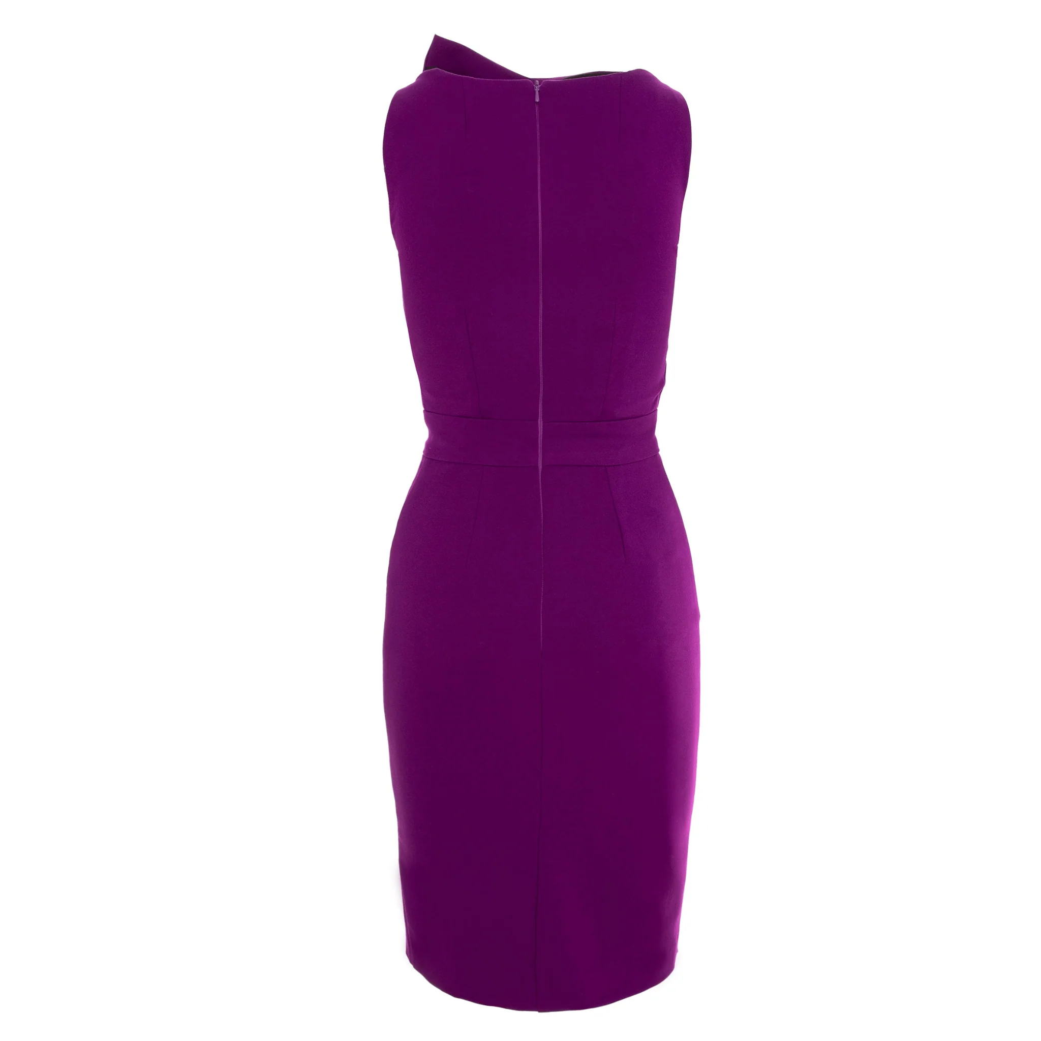 Purple Bodycon Midi Dress With Leg Slit - Image 4