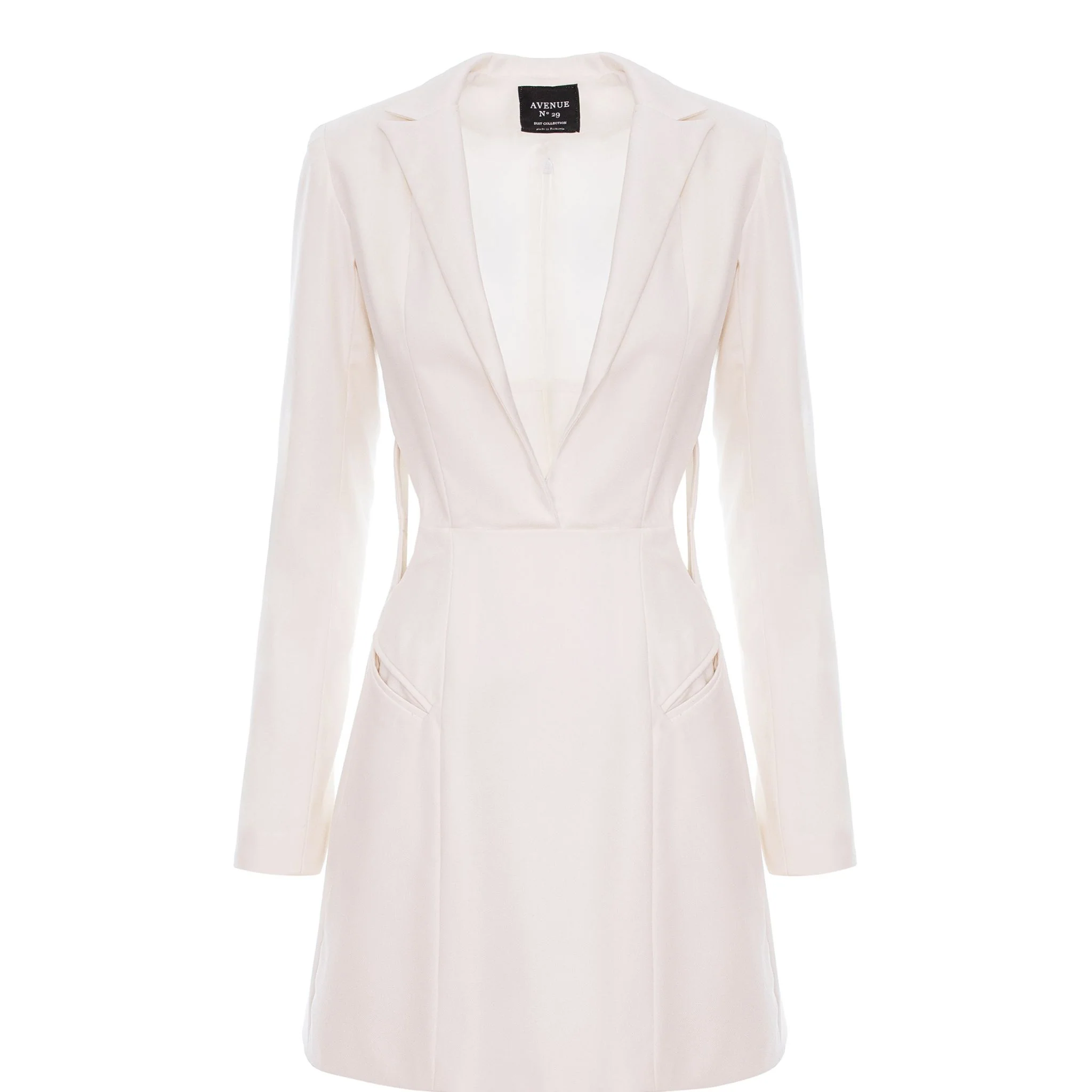 White Cut-out Blazer Dress