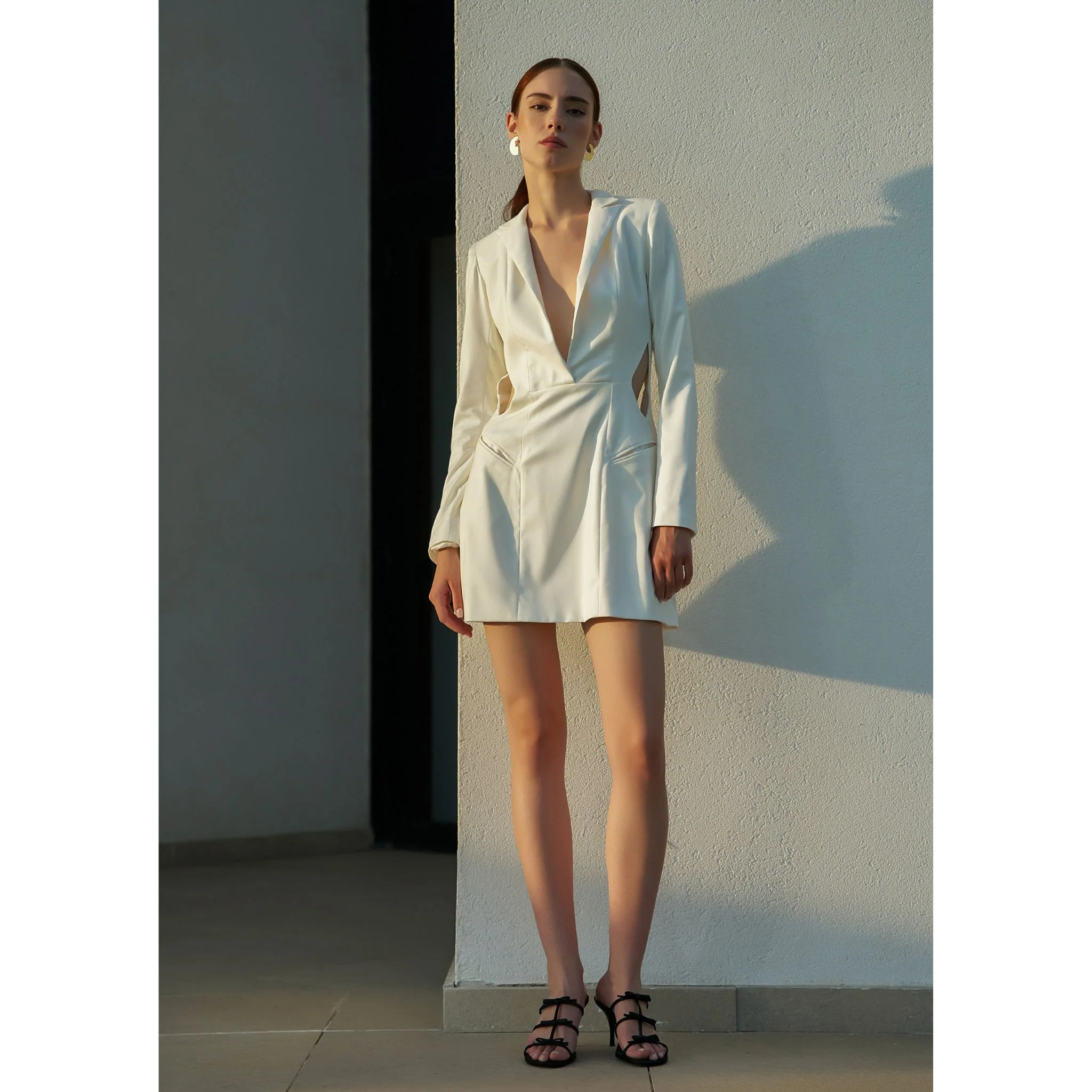 White Cut-out Blazer Dress - Image 2