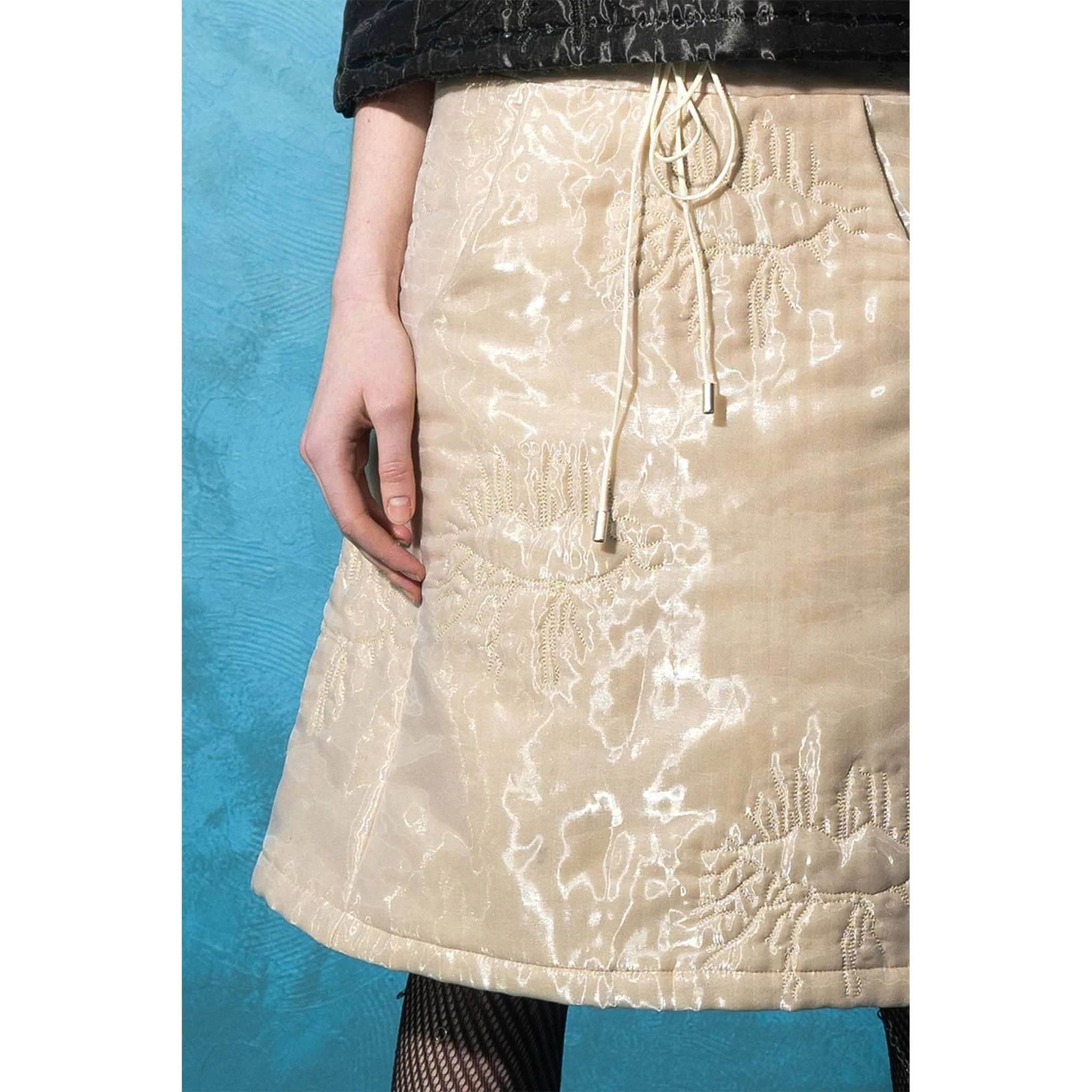 Beige Organza Trapeze Skirt - Image 5