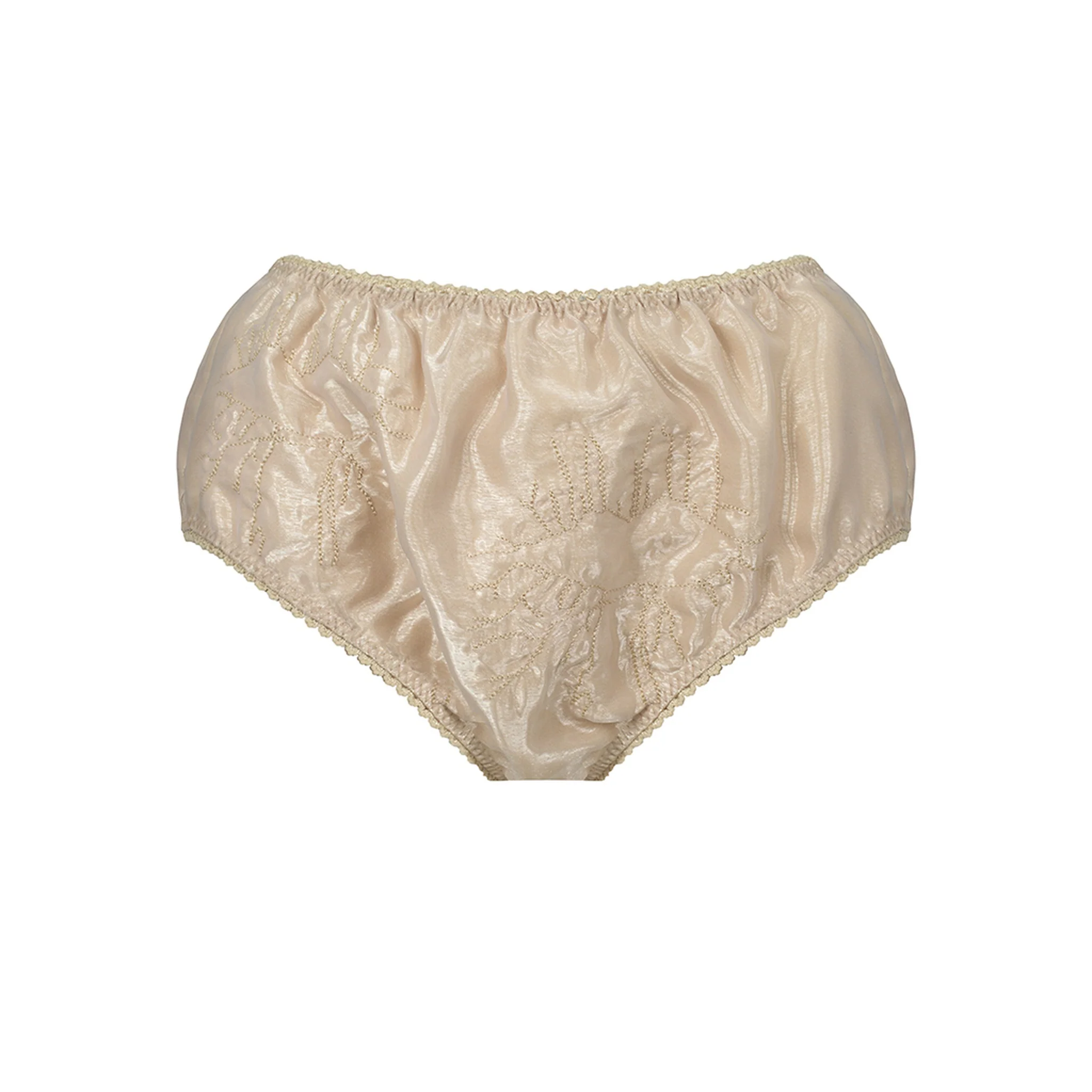 Beige Organza Micro Shorts