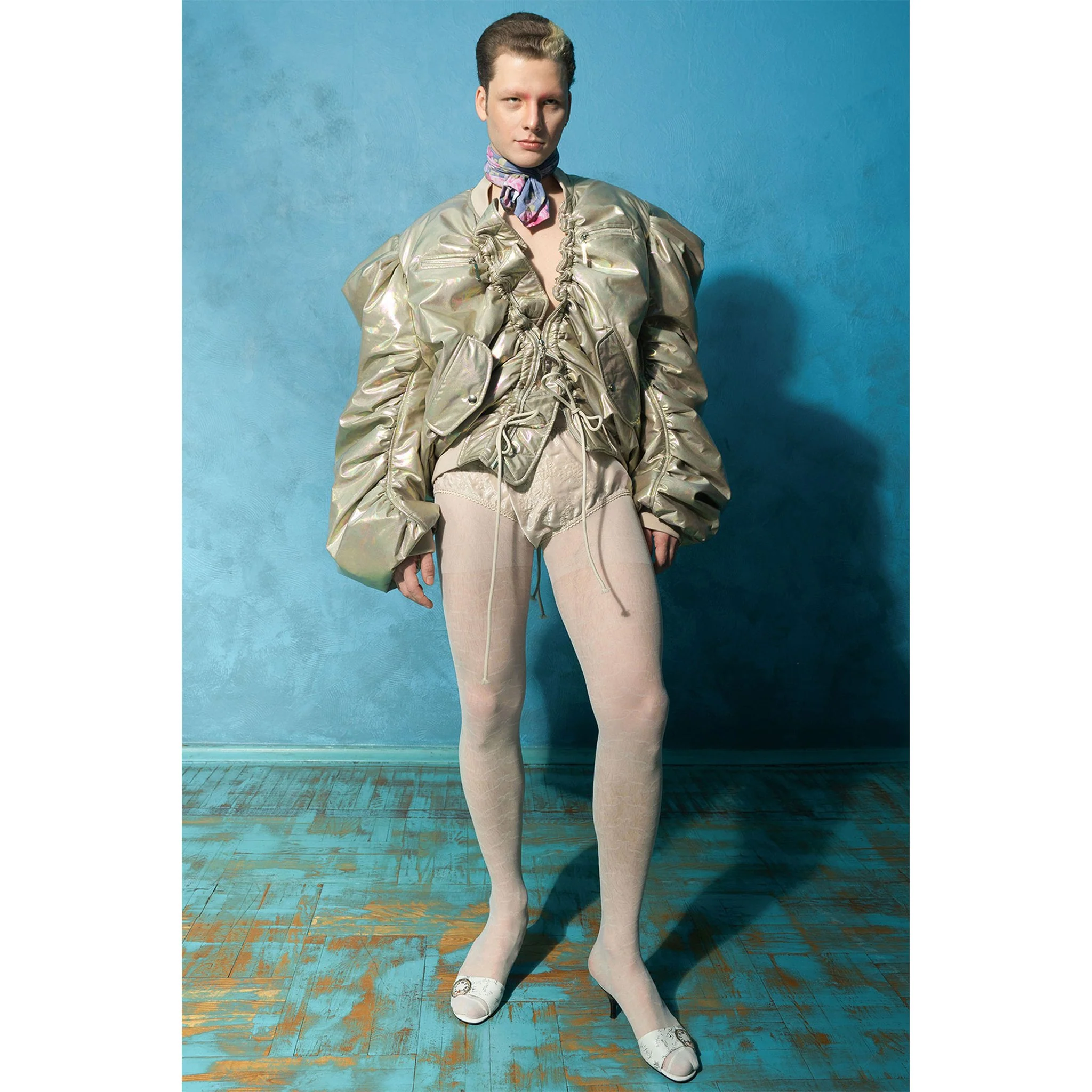 Beige Organza Micro Shorts - Image 2