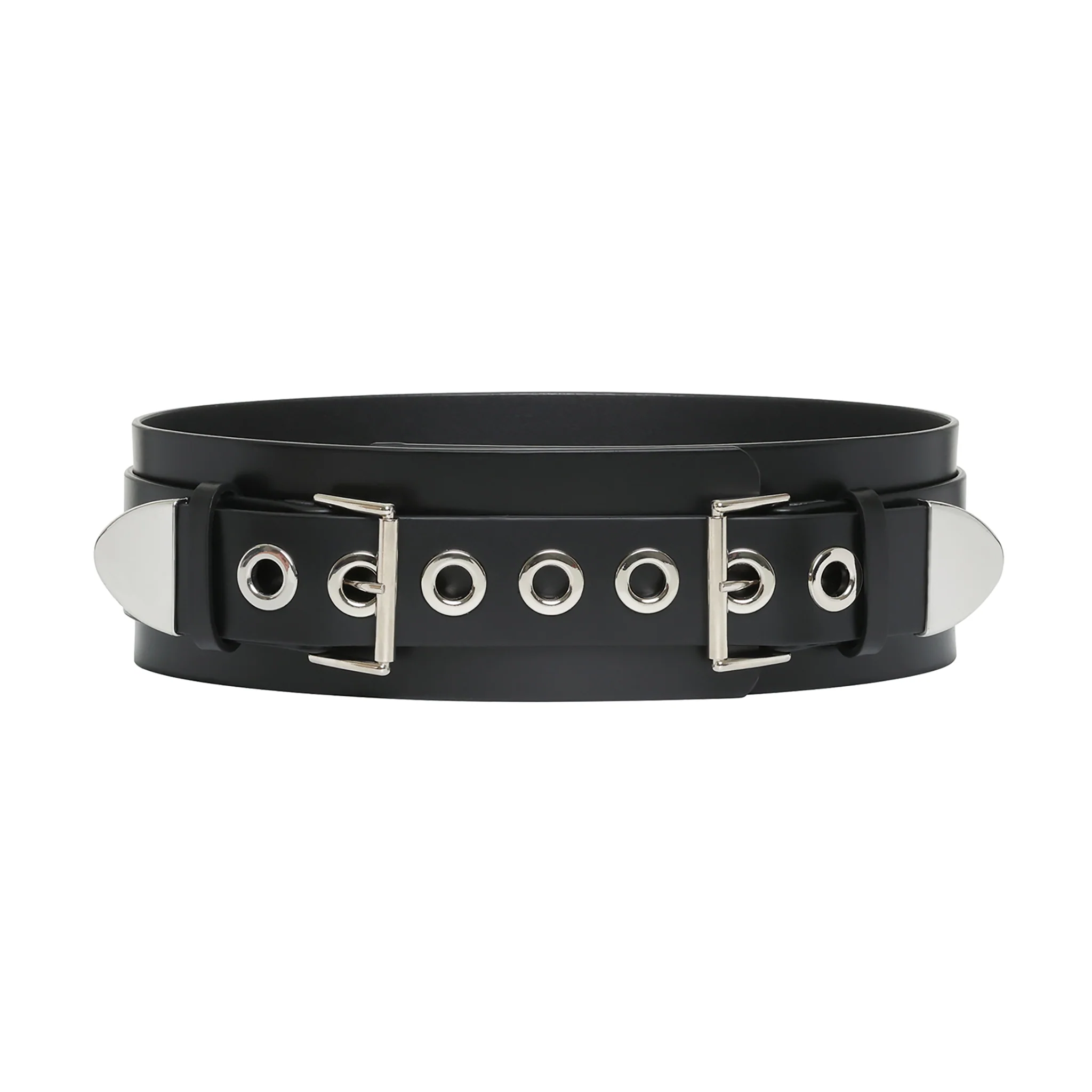 Black Eyeleted Wide Belt