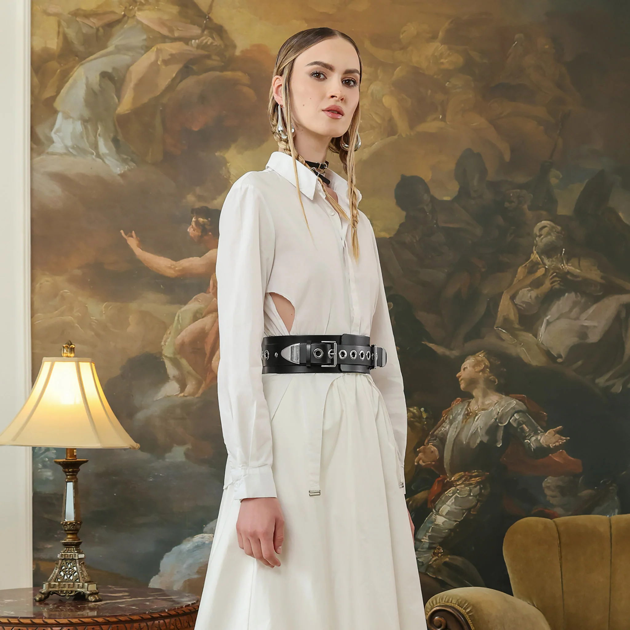 Black Eyeleted Wide Belt - Image 4